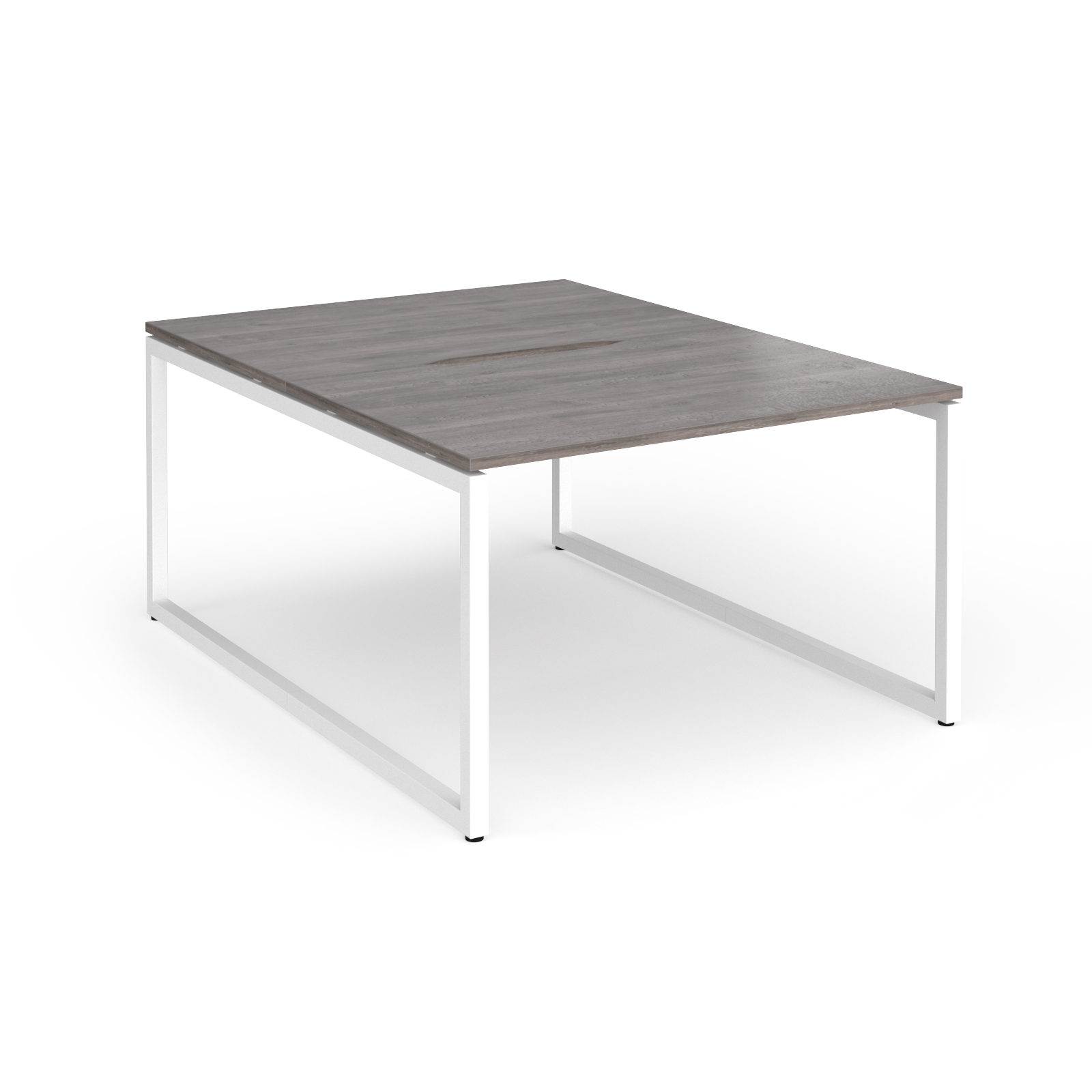 Picture of Connex Plus O Frame 1200 x 1600 x 725mm Back to Back Desk ( 2 x 1200mm ) - White Frame / Grey Oak Top