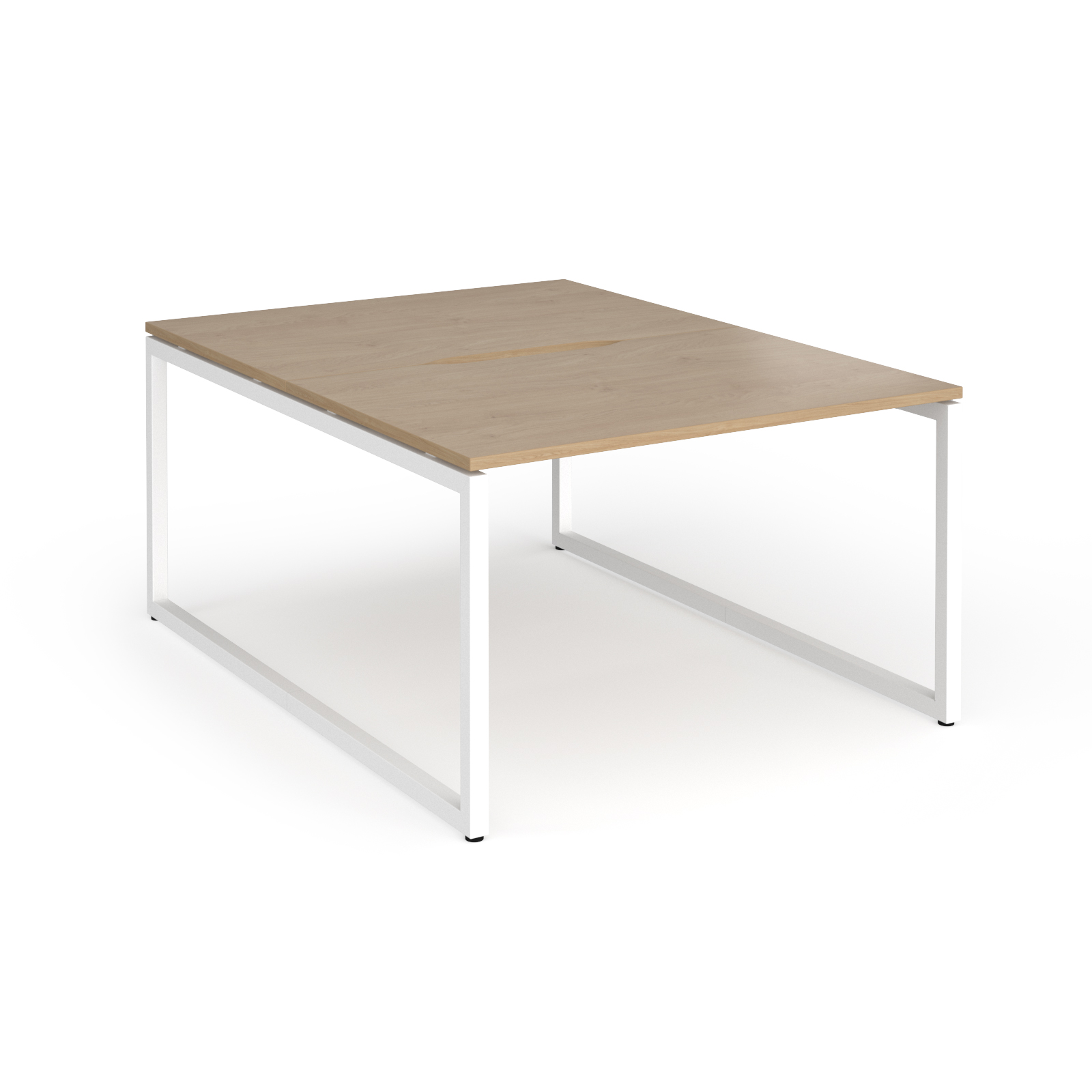 Picture of Connex Plus O Frame 1200 x 1600 x 725mm Back to Back Desk ( 2 x 1200mm ) - White Frame / Kendal Oak Top