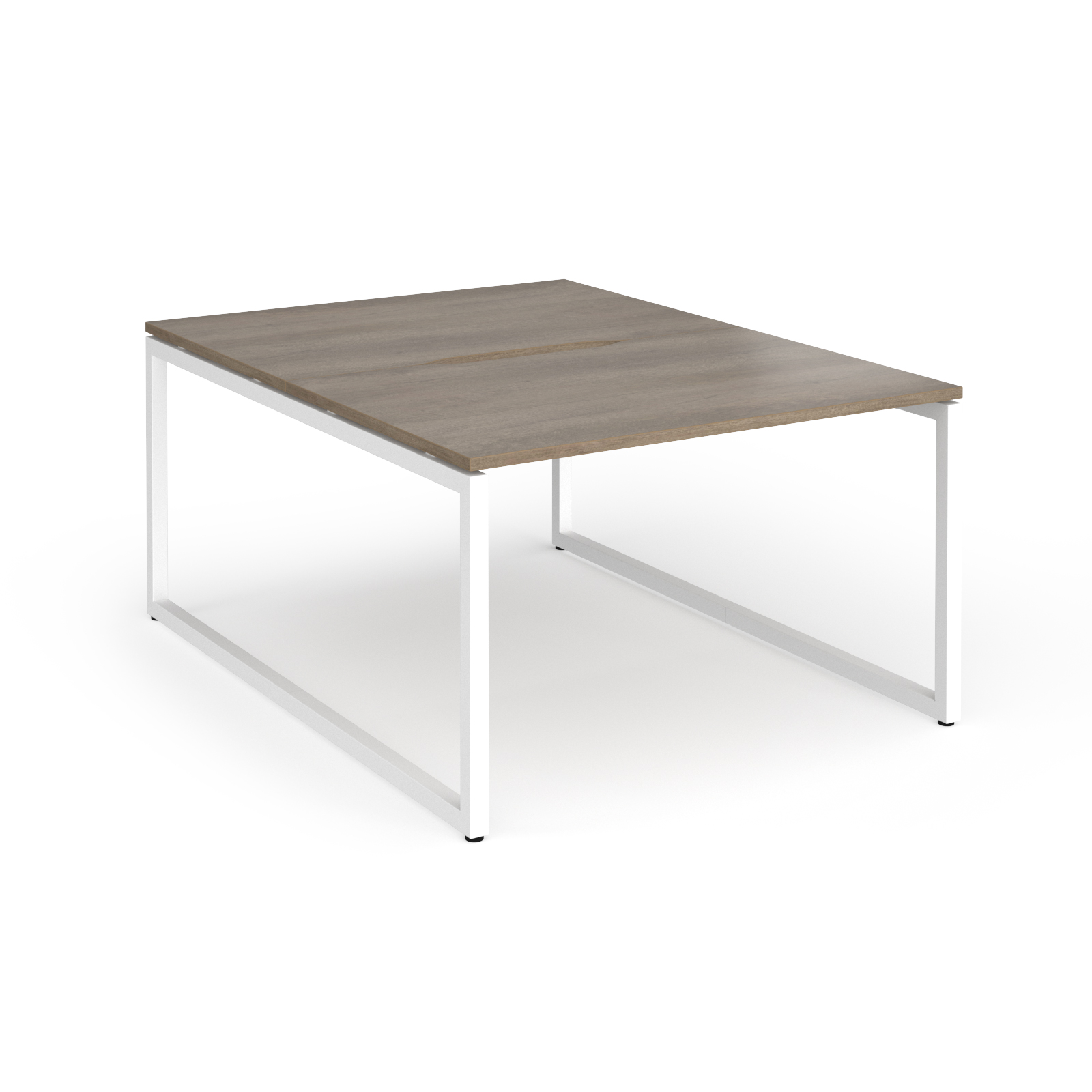 Picture of Connex Plus O Frame 1200 x 1600 x 725mm Back to Back Desk ( 2 x 1200mm ) - White Frame / Nebraska Oak Top