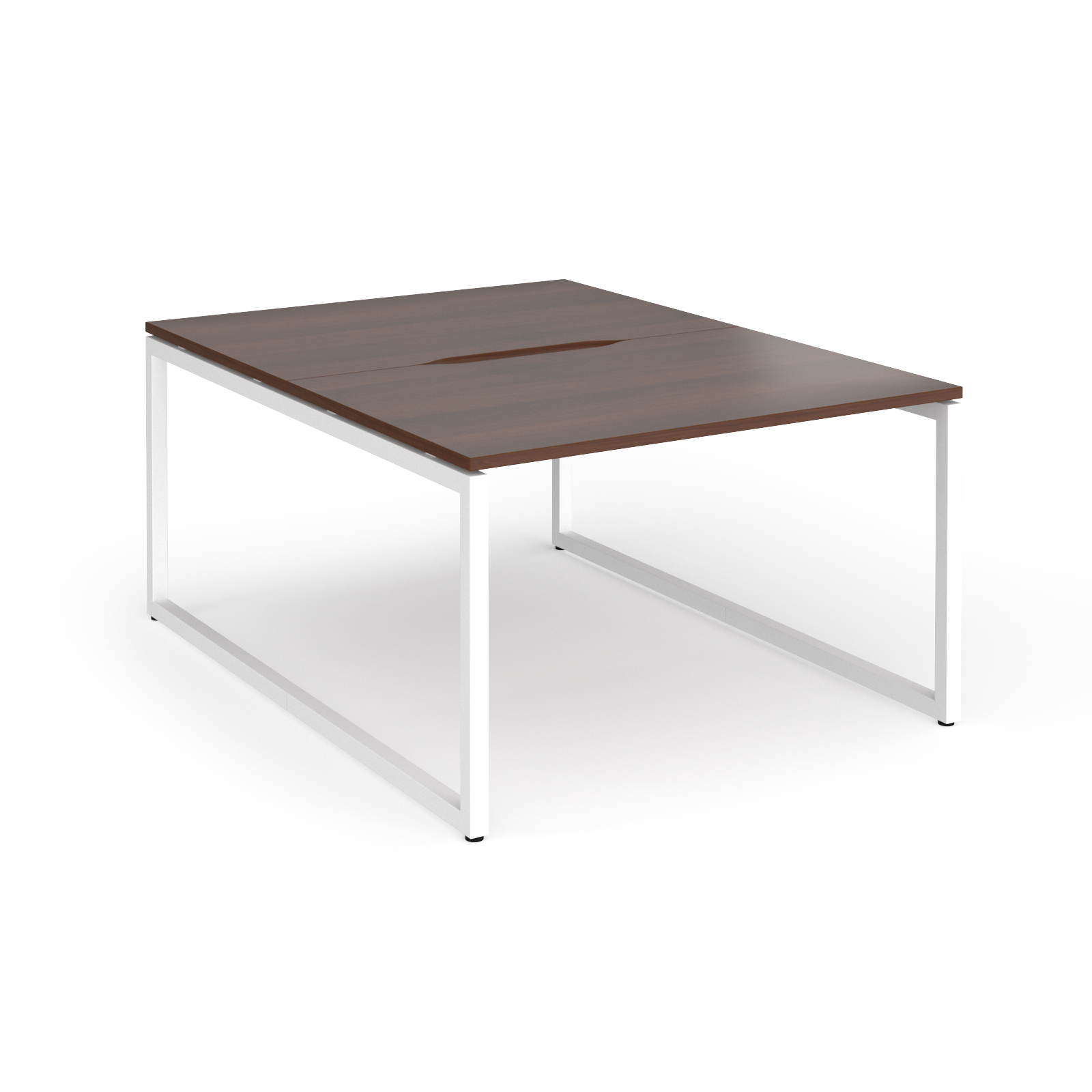 Picture of Connex Plus O Frame 1200 x 1600 x 725mm Back to Back Desk ( 2 x 1200mm ) - White Frame / Walnut Top