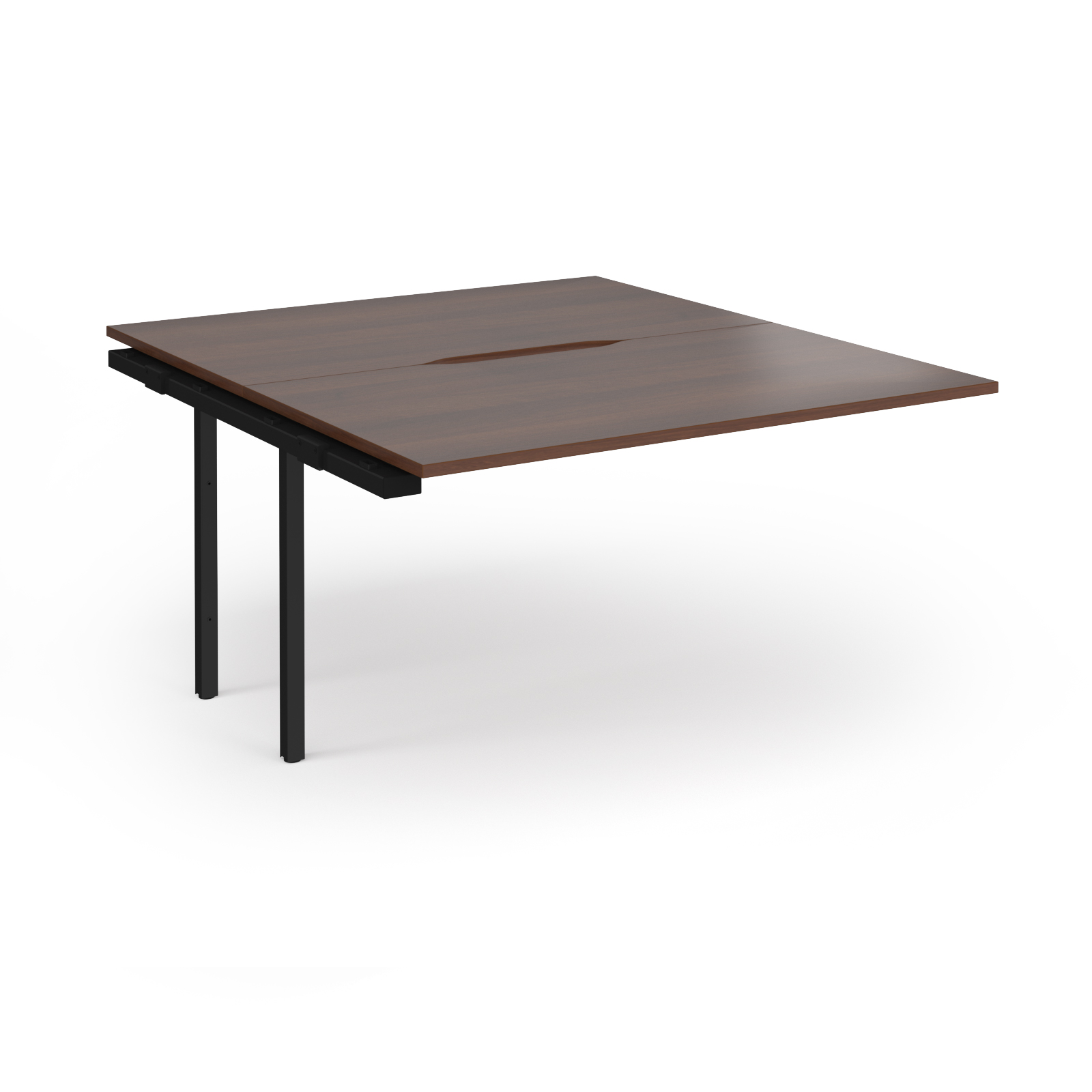 Picture of Connex Plus O Frame 1400 x 1600 x 725mm Back to Back Add On Bay - Black Frame / Walnut Top