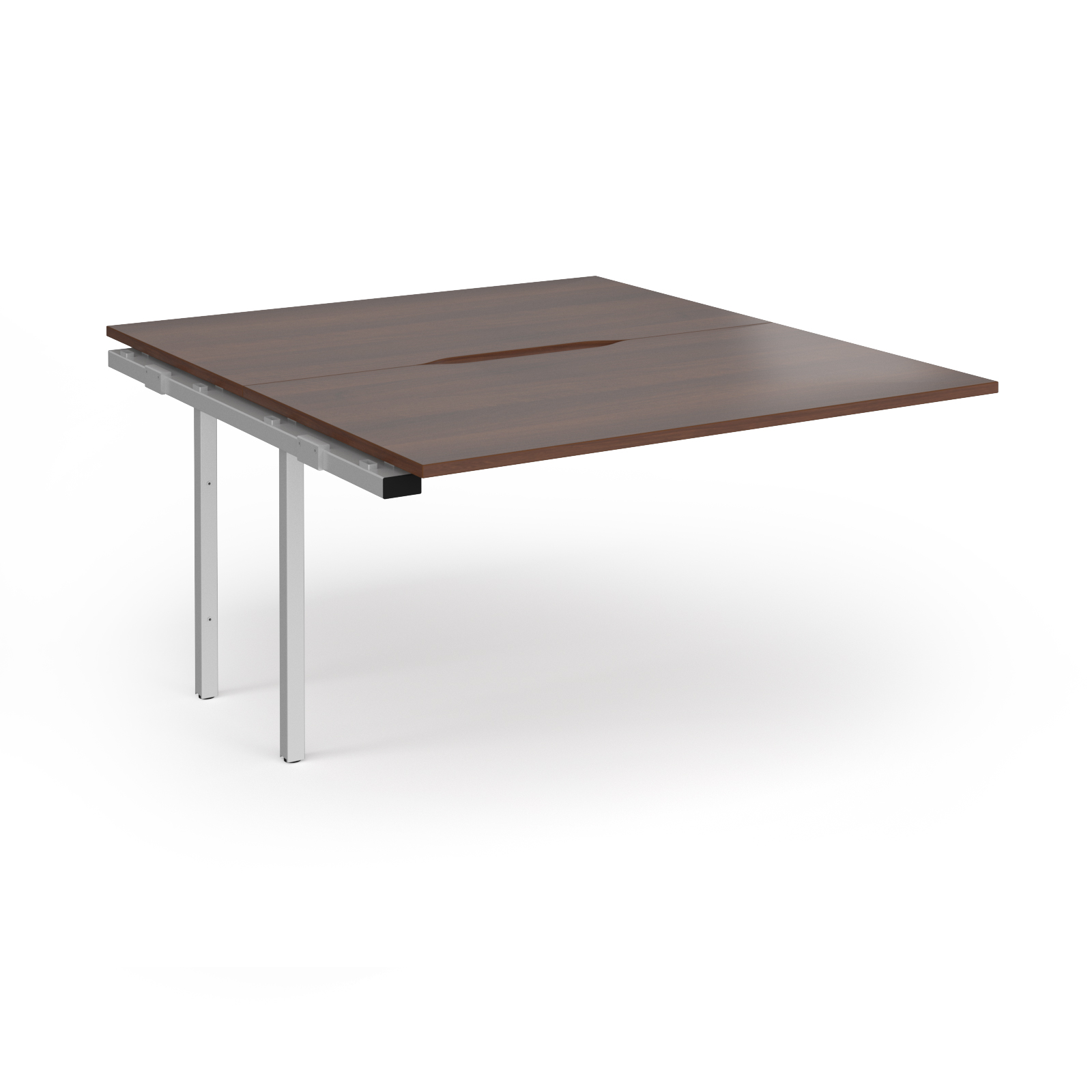 Picture of Connex Plus O Frame 1400 x 1600 x 725mm Back to Back Add On Bay - Silver Frame / Walnut Top