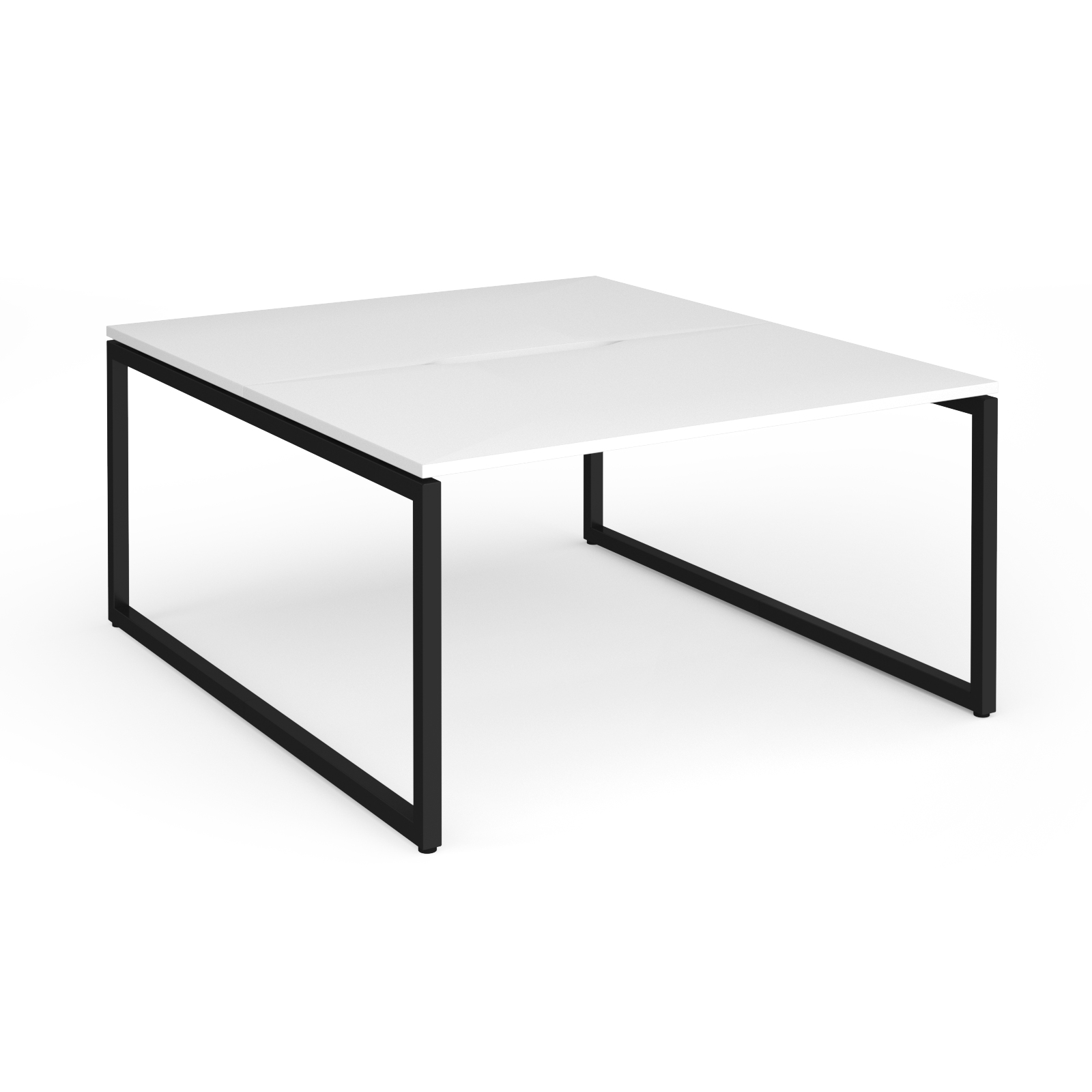 Picture of Connex Plus O Frame 1400 x 1600 x 725mm Back to Back Desk ( 2 x 1400mm ) - Black Frame / White Top