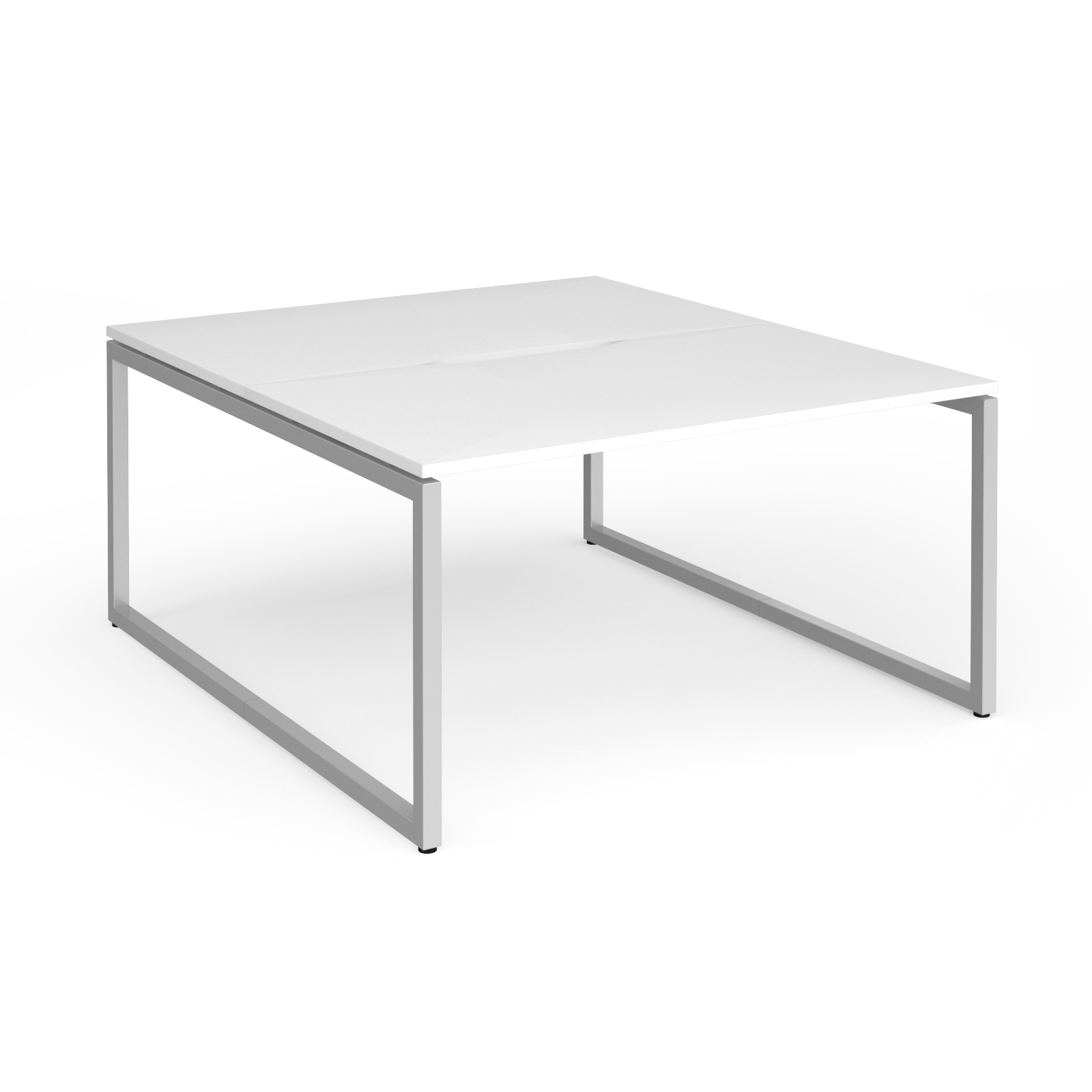 Picture of Connex Plus O Frame 1400 x 1600 x 725mm Back to Back Desk ( 2 x 1400mm ) - Silver Frame / White Top