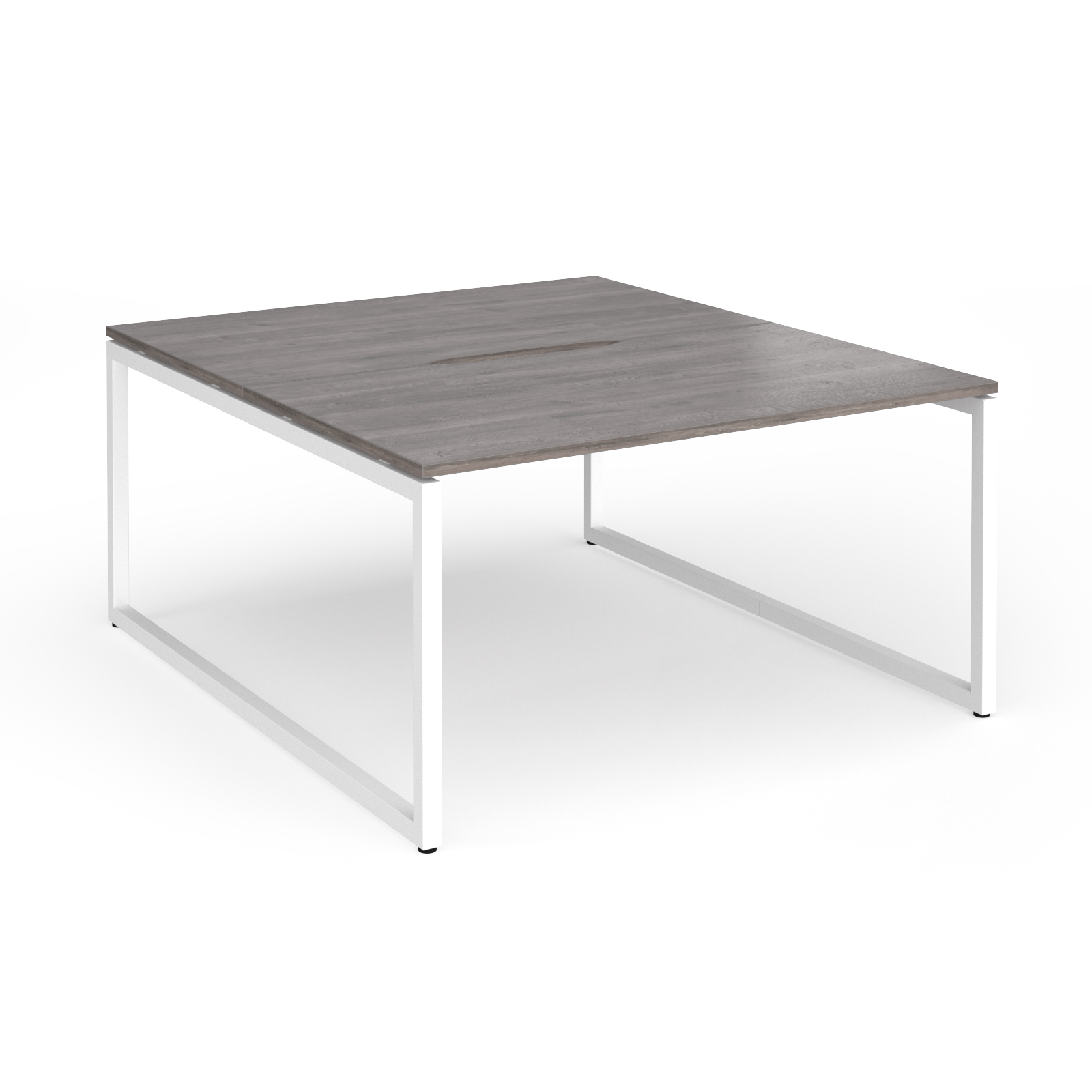 Picture of Connex Plus O Frame 1400 x 1600 x 725mm Back to Back Desk ( 2 x 1400mm ) - White Frame / Grey Oak Top