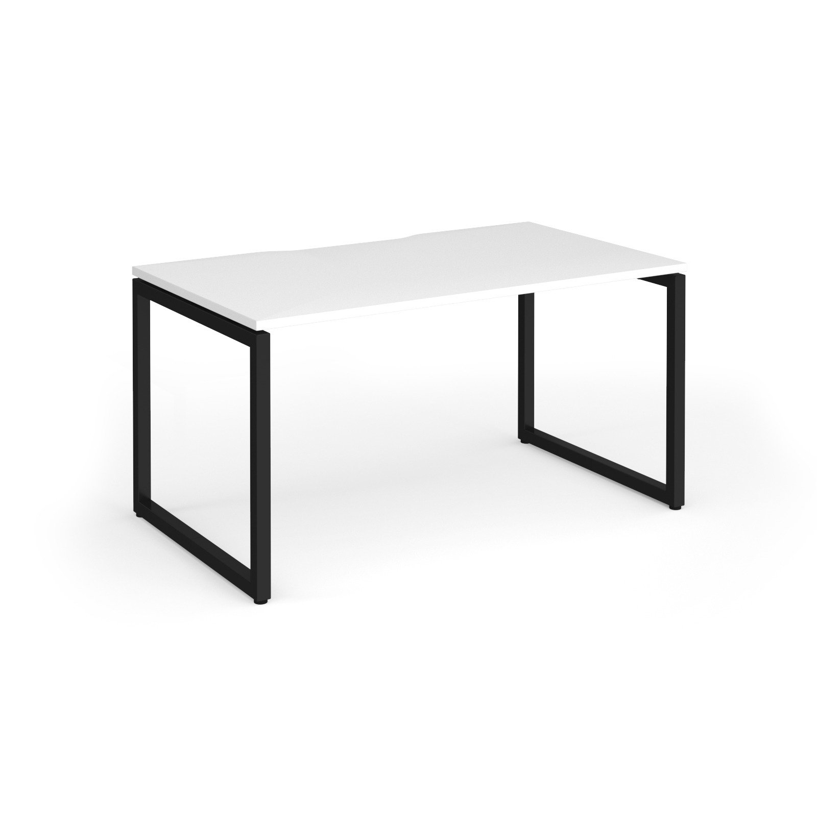 Picture of Connex Plus O Frame 1400 x 800 x 725mm Single Desk - Black Frame / White Top