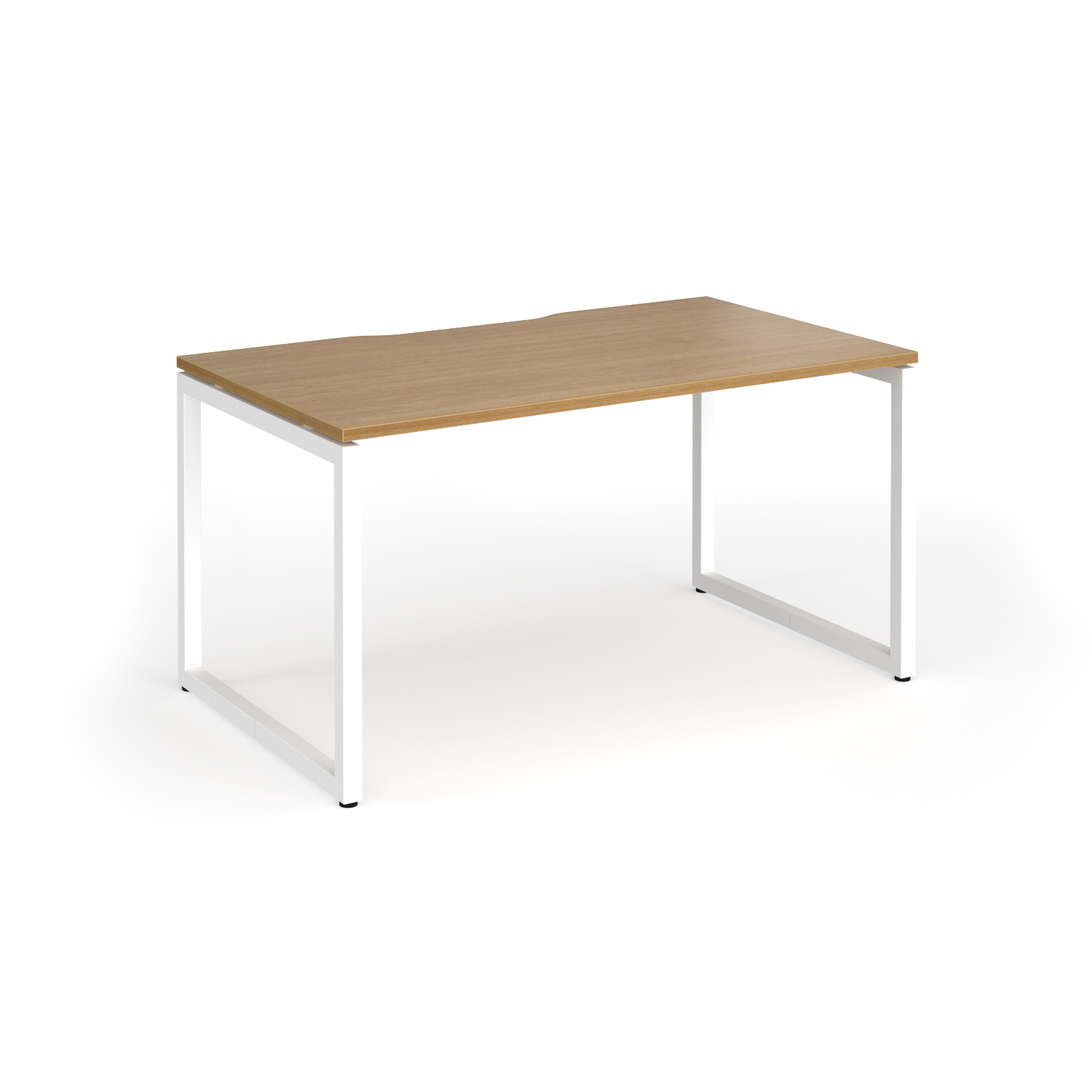 Picture of Connex Plus O Frame 1400 x 800 x 725mm Single Desk - White Frame / Oak Top