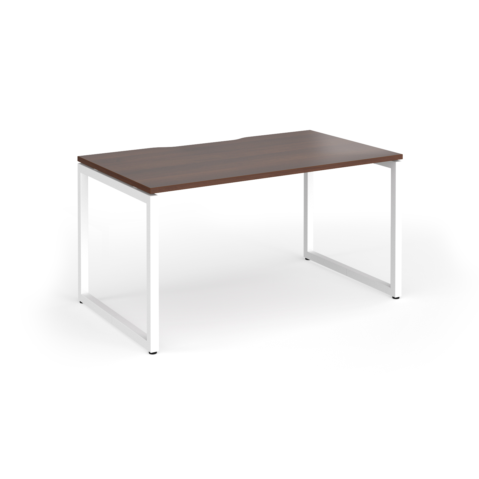 Picture of Connex Plus O Frame 1400 x 800 x 725mm Single Desk - White Frame / Walnut Top