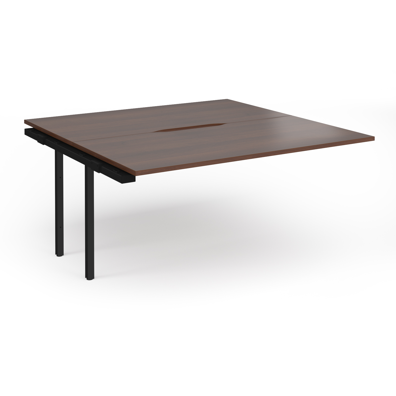 Picture of Connex Plus O Frame 1600 x 1600 x 725mm Back to Back Add On Bay - Black Frame / Walnut Top