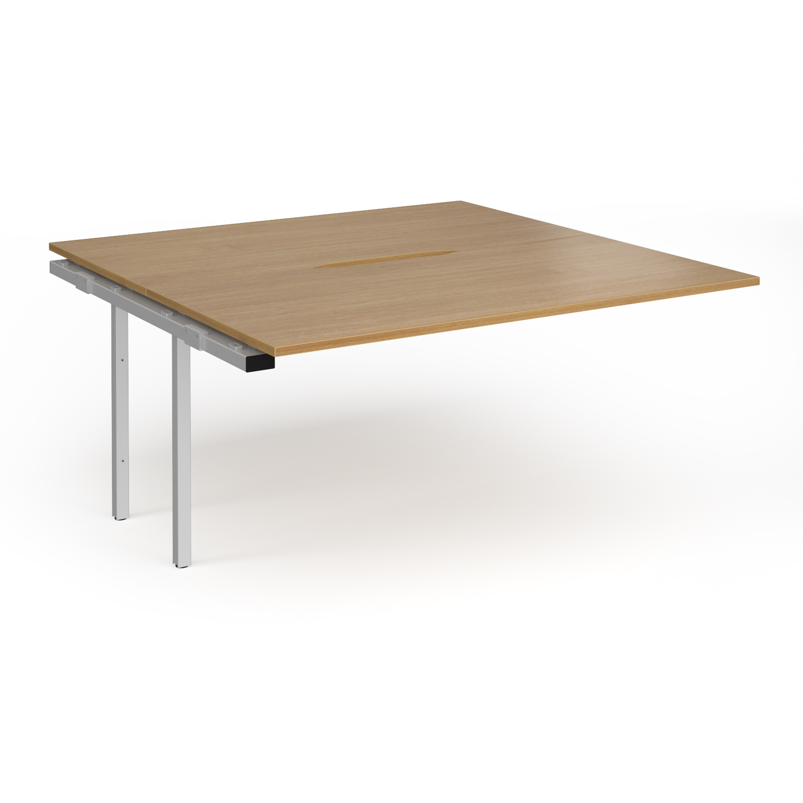 Picture of Connex Plus O Frame 1600 x 1600 x 725mm Back to Back Add On Bay - Silver Frame / Oak Top