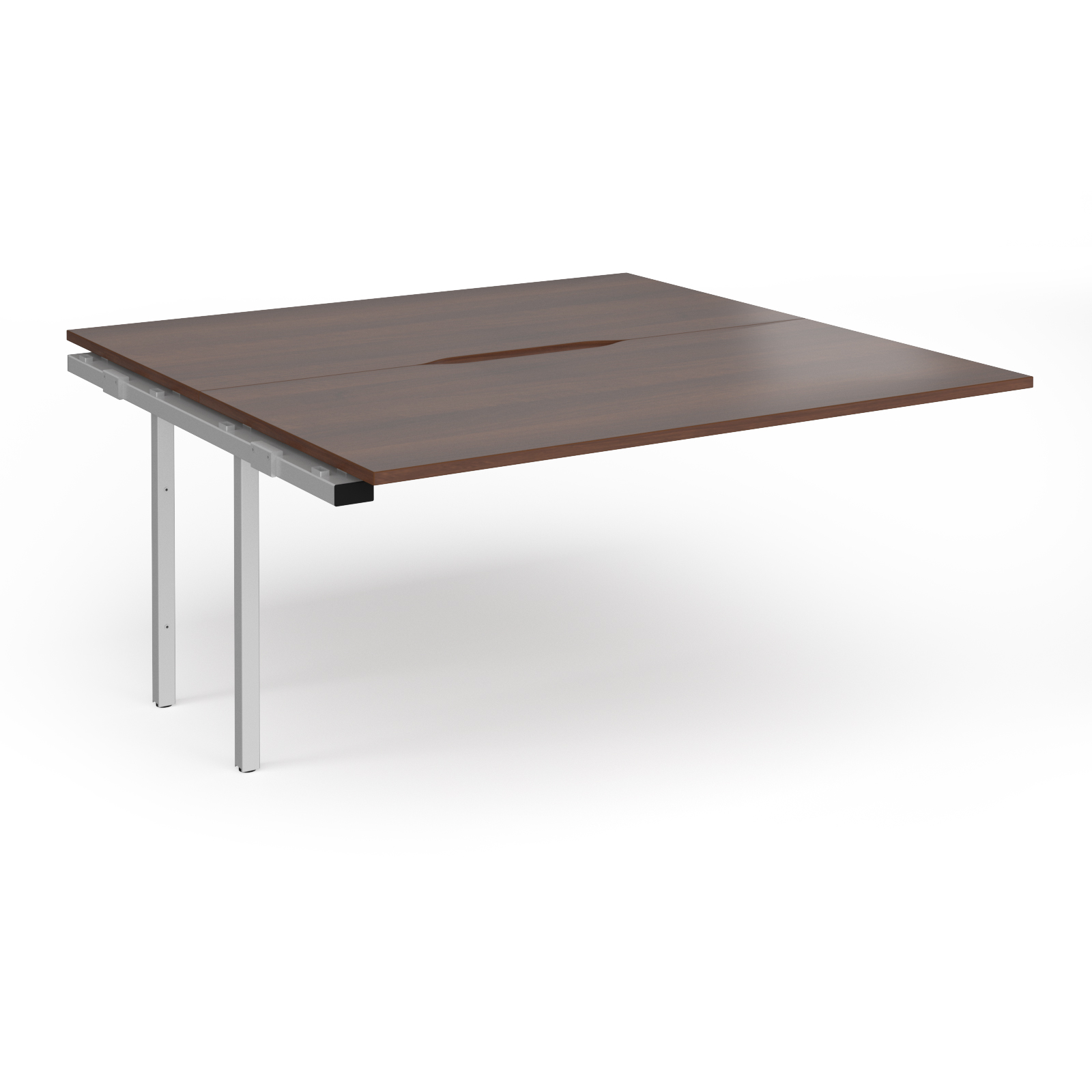 Picture of Connex Plus O Frame 1600 x 1600 x 725mm Back to Back Add On Bay - Silver Frame / Walnut Top