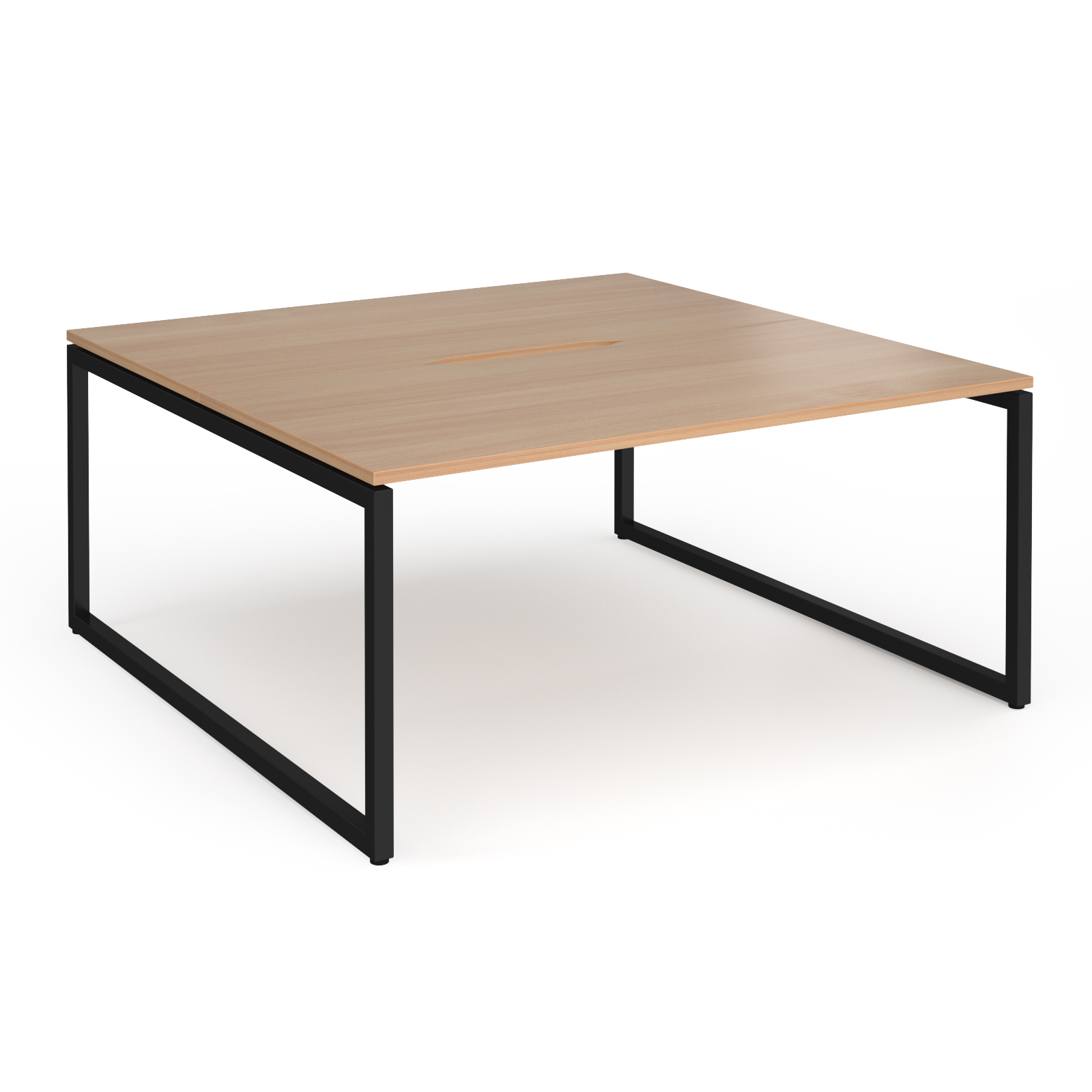 Picture of Connex Plus O Frame 1600 x 1600 x 725mm Back to Back Desk ( 2 x 1600mm ) - Black Frame / Beech Top