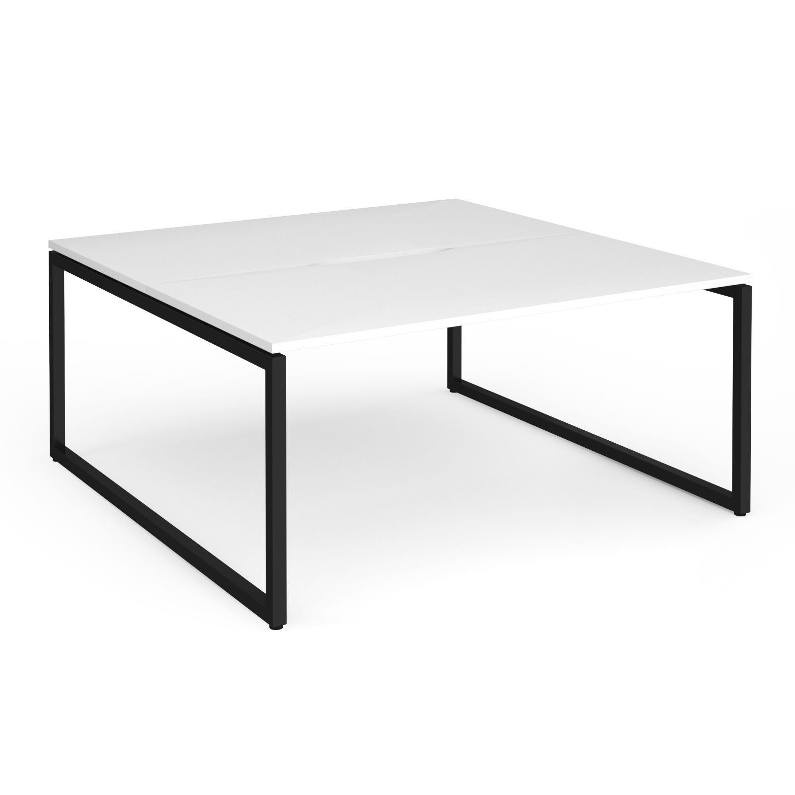 Picture of Connex Plus O Frame 1600 x 1600 x 725mm Back to Back Desk ( 2 x 1600mm ) - Black Frame / White Top