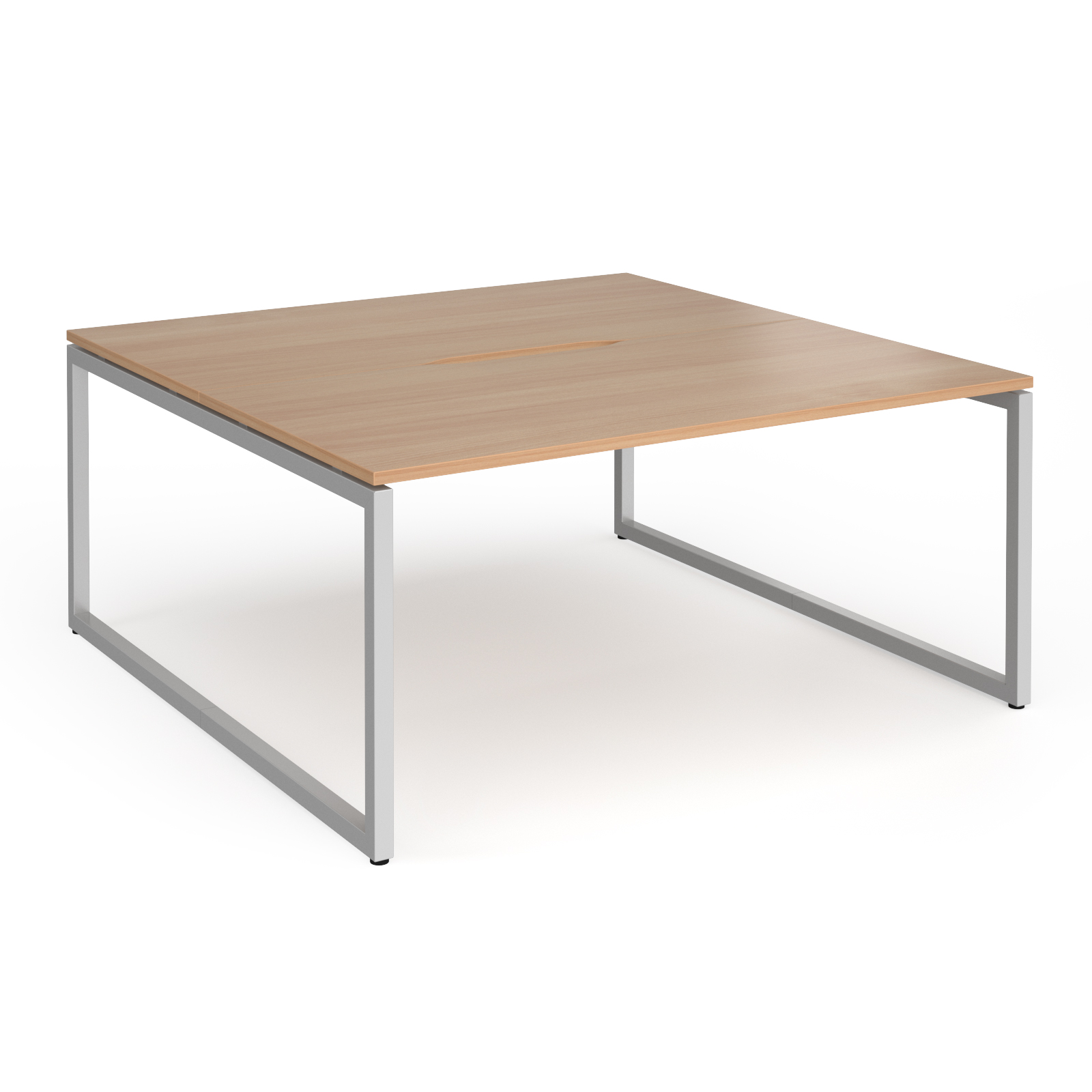 Picture of Connex Plus O Frame 1600 x 1600 x 725mm Back to Back Desk ( 2 x 1600mm ) - Silver Frame / Beech Top