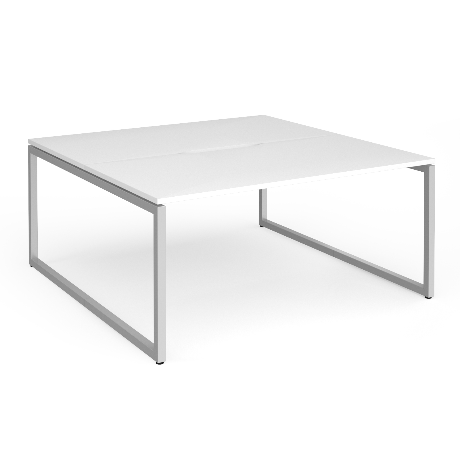 Picture of Connex Plus O Frame 1600 x 1600 x 725mm Back to Back Desk ( 2 x 1600mm ) - Silver Frame / White Top
