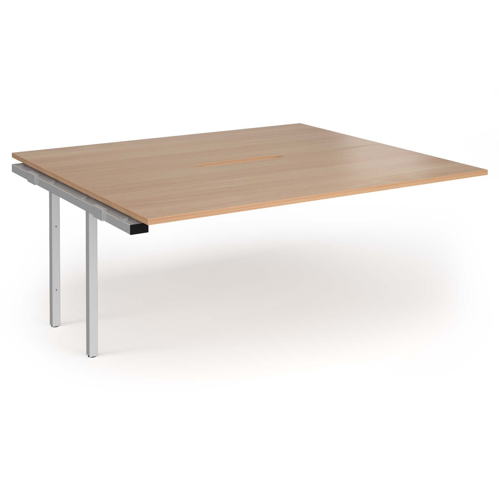 Picture of Connex Plus O Frame 1800 x 1600 x 725mm Back to Back Add On Bay - Silver Frame / Beech Top