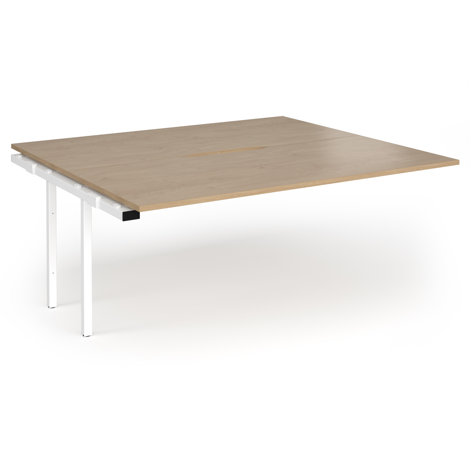 Picture of Connex Plus O Frame 1800 x 1600 x 725mm Back to Back Add On Bay - White Frame / Kendal Oak Top