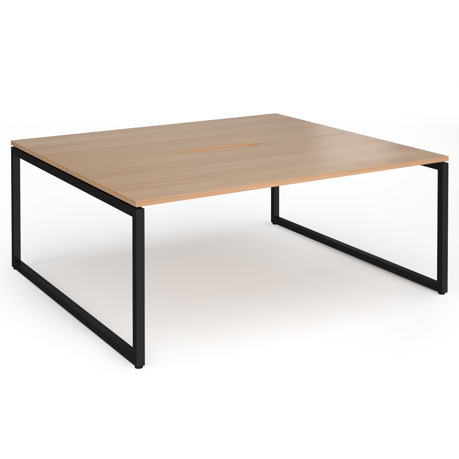 Picture of Connex Plus O Frame 1800 x 1600 x 725mm Back to Back Desk (2 x 1800mm) - Black Frame / Beech Top