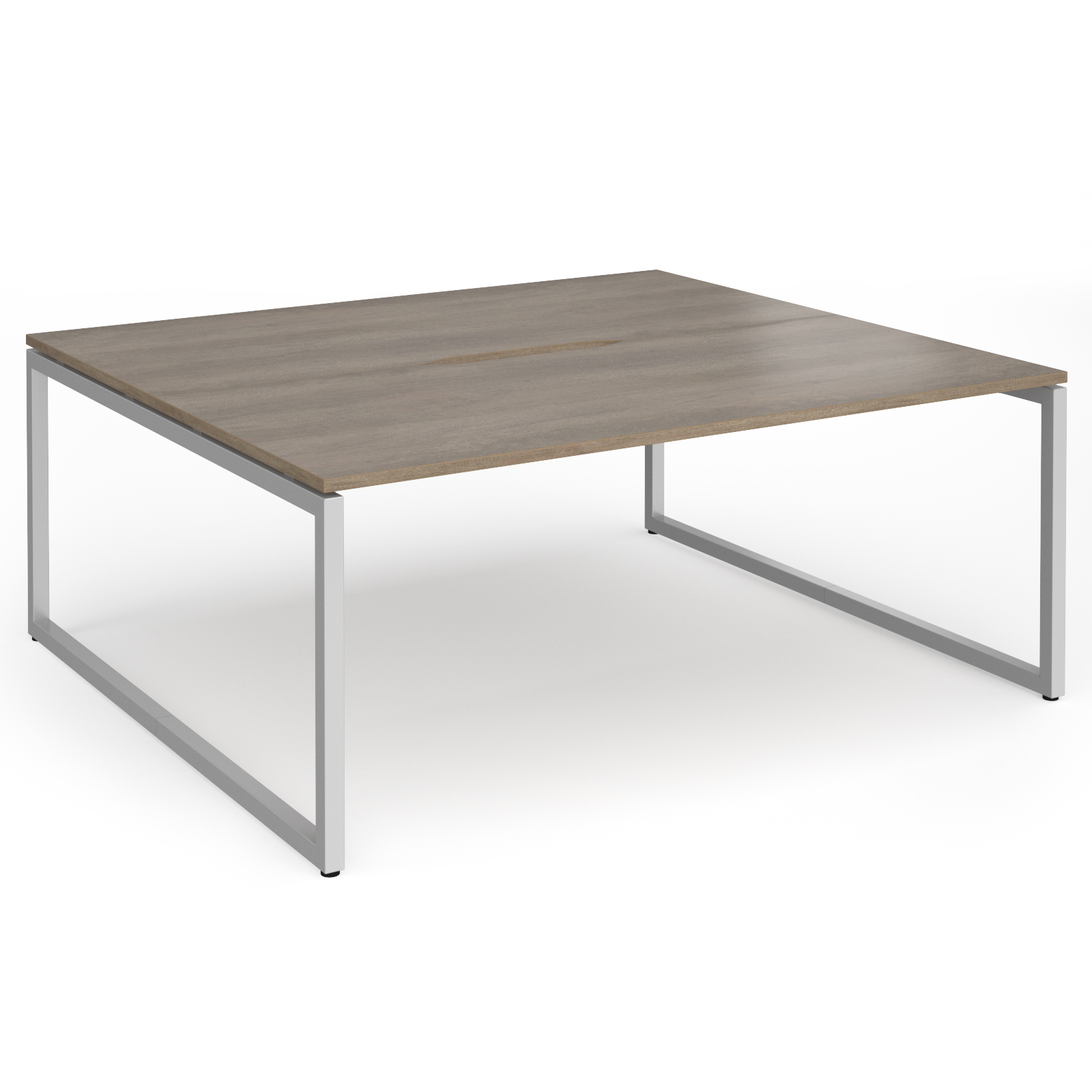 Picture of Connex Plus O Frame 1800 x 1600 x 725mm Back to Back Desk (2 x 1800mm) - Silver Frame / Nebraska Oak Top