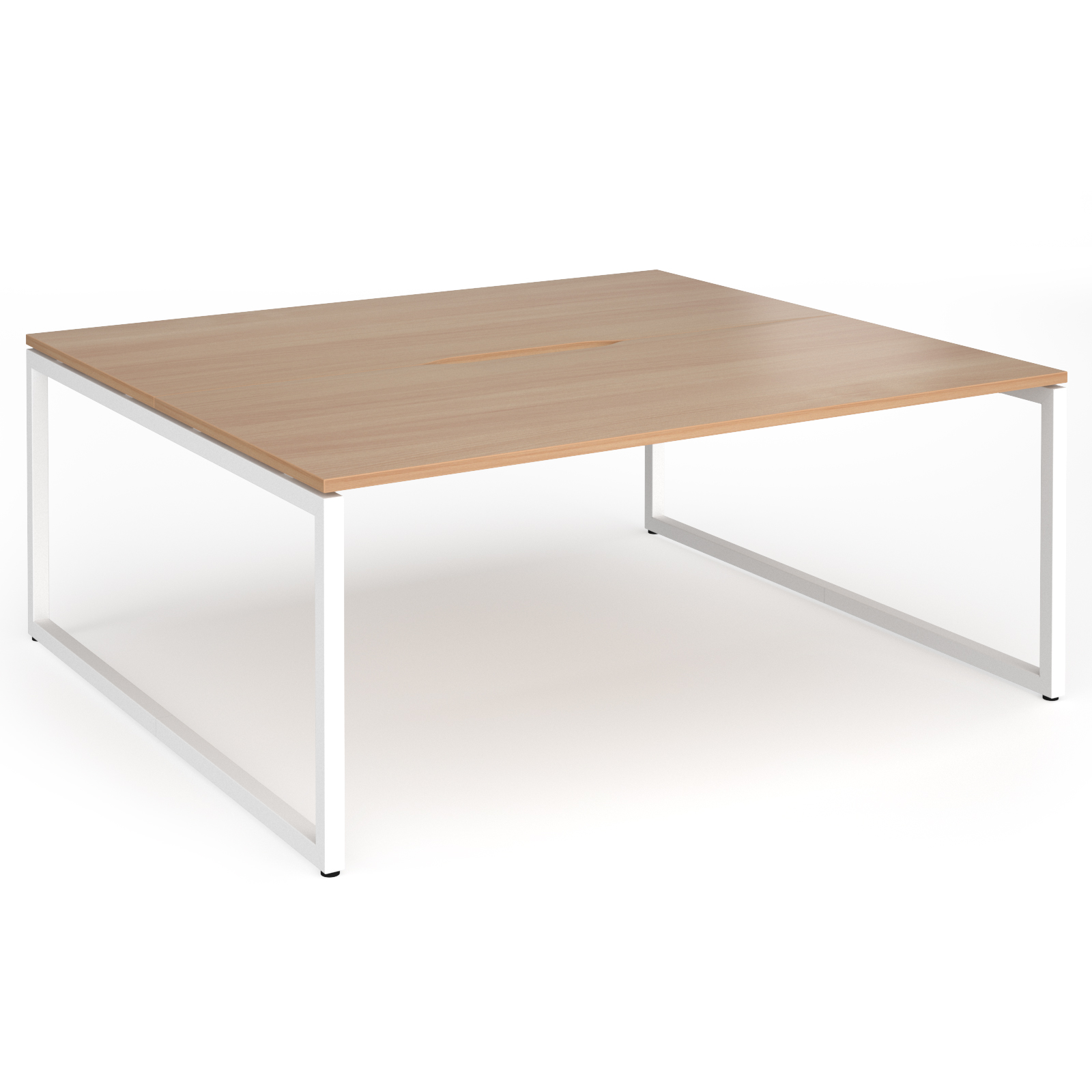 Picture of Connex Plus O Frame 1800 x 1600 x 725mm Back to Back Desk (2 x 1800mm) - White Frame / Beech Top