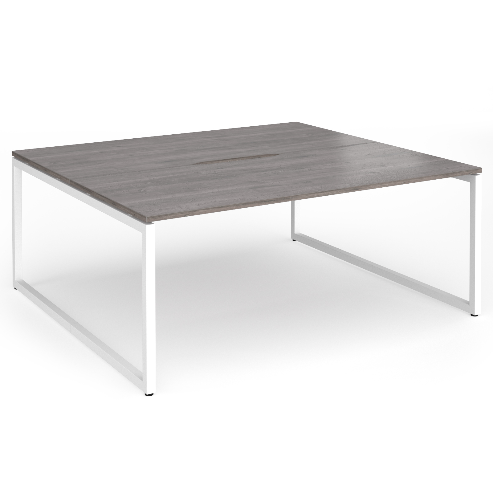 Picture of Connex Plus O Frame 1800 x 1600 x 725mm Back to Back Desk (2 x 1800mm) - White Frame / Grey Oak Top
