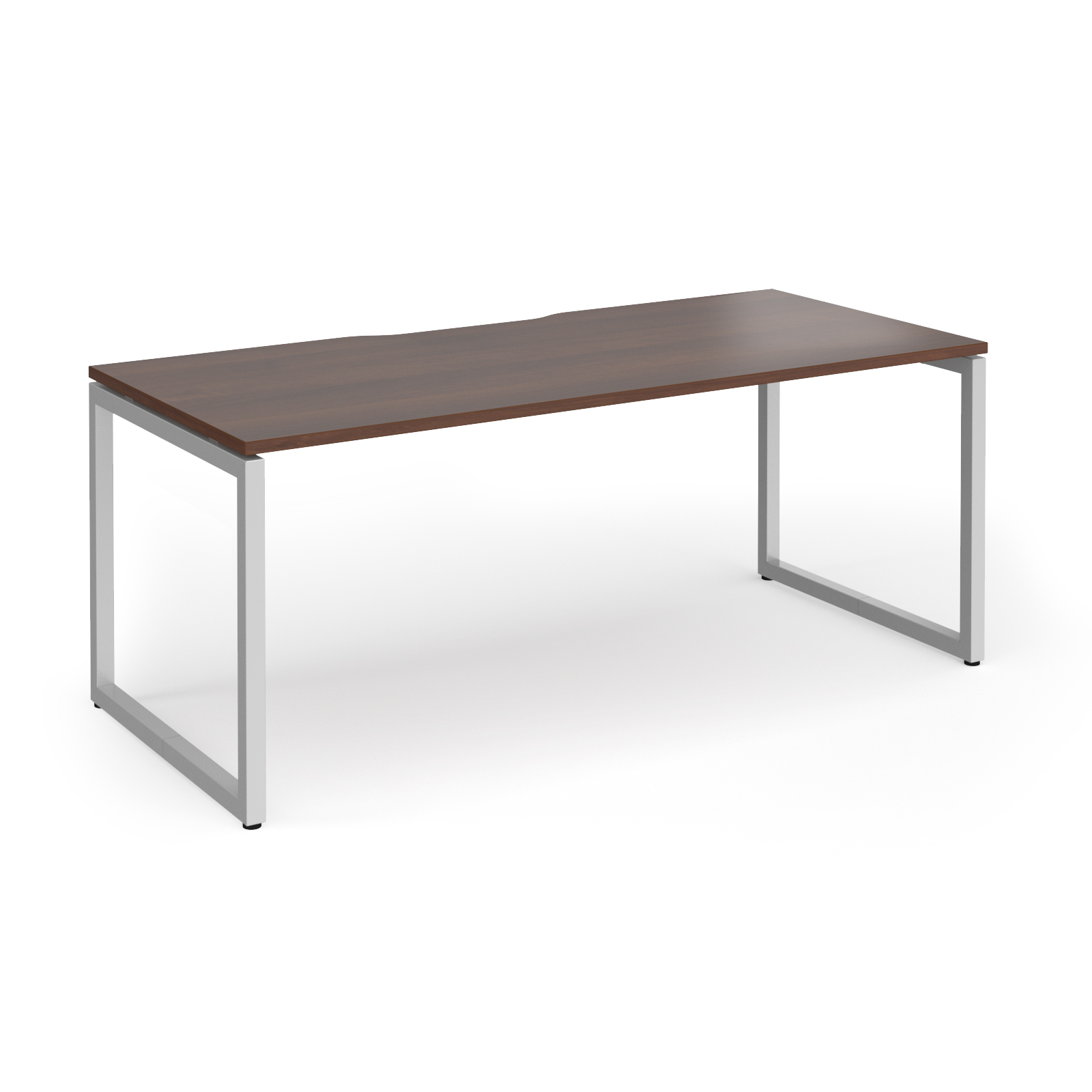 Picture of Connex Plus O Frame 1800 x 800 x 725mm Single Desk - Silver Frame / Walnut Top
