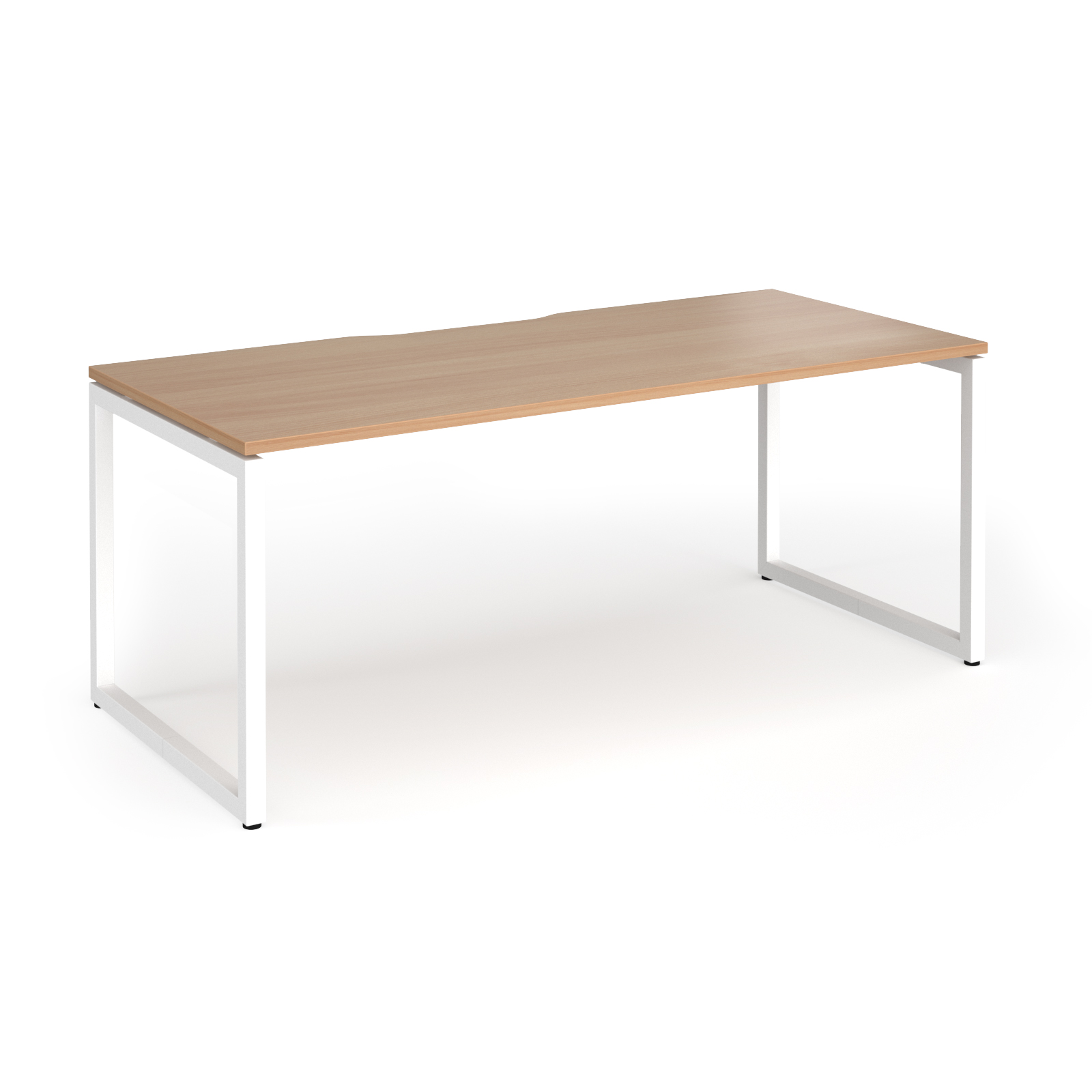 Picture of Connex Plus O Frame 1800 x 800 x 725mm Single Desk - White Frame / Beech Top