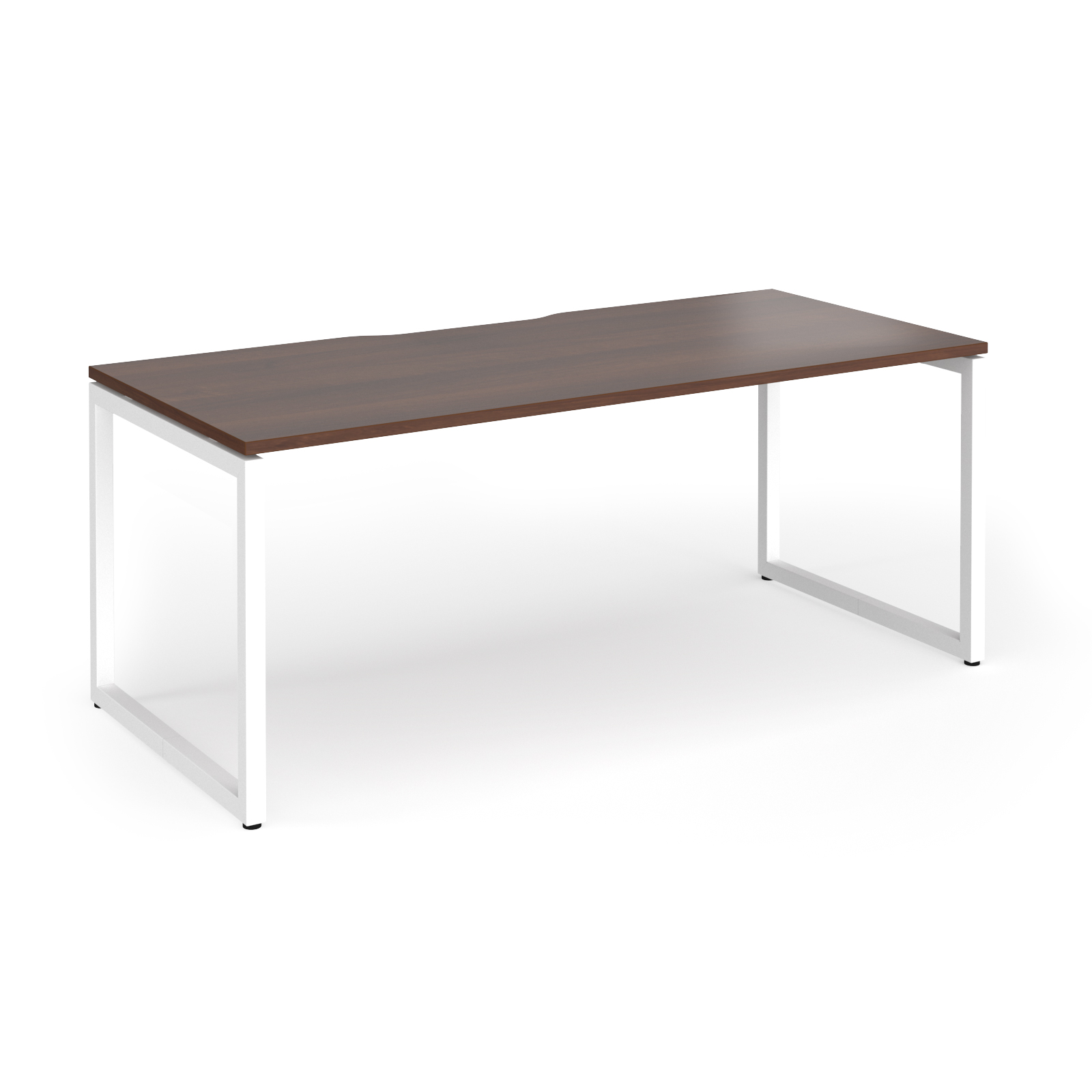 Picture of Connex Plus O Frame 1800 x 800 x 725mm Single Desk - White Frame / Walnut Top