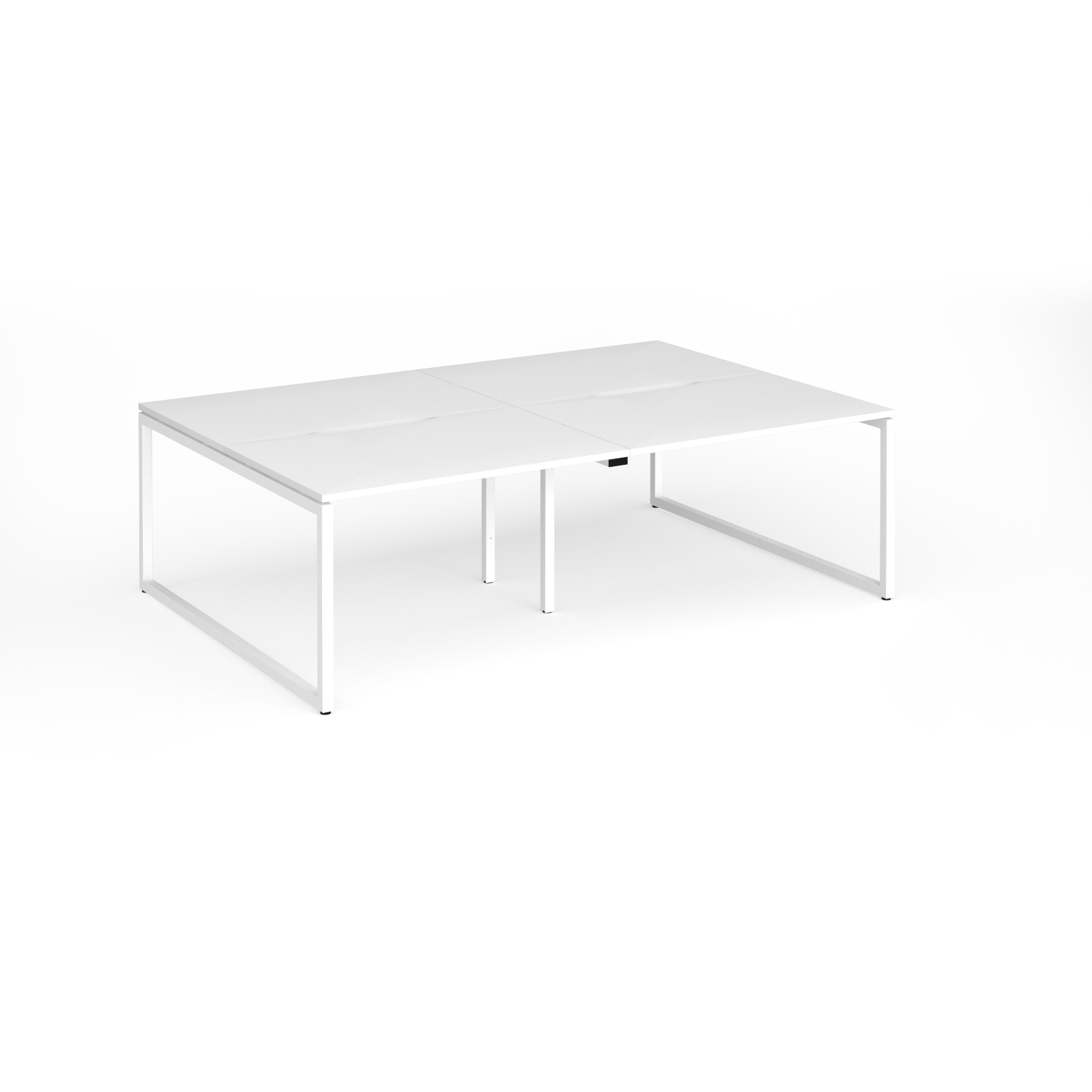 Picture of Connex Plus O Frame 2400 x 1600 x 725mm Back to Back Desk ( 4 x 1200mm ) - White Frame / White Top