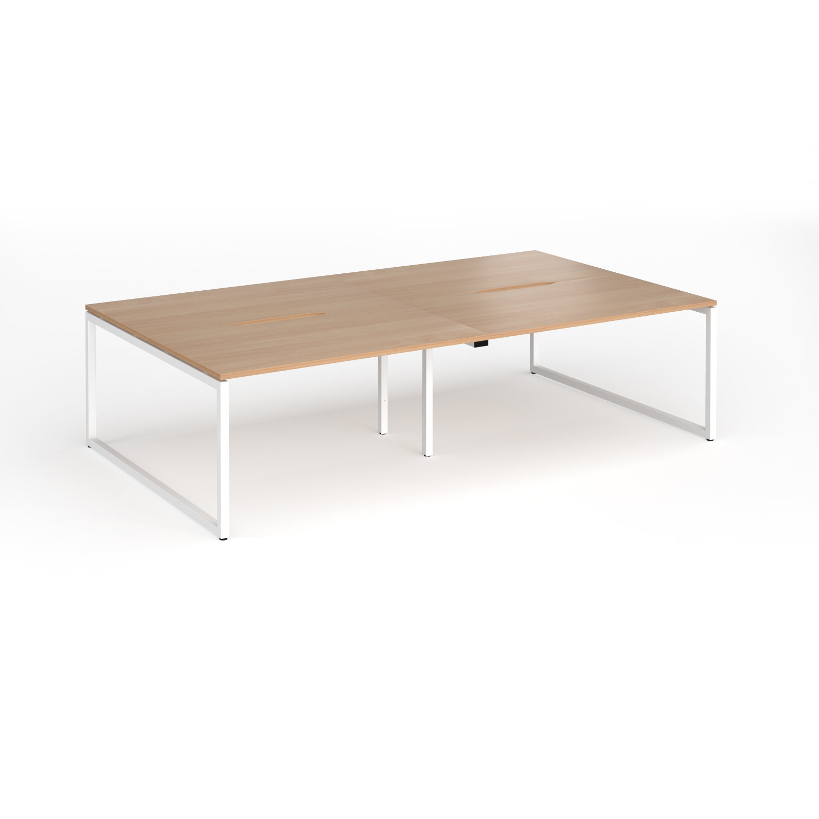 Picture of Connex Plus O Frame 2800 x 1600 x 725mm Back to Back Desk ( 4 x 1400mm ) - White Frame / Beech Top