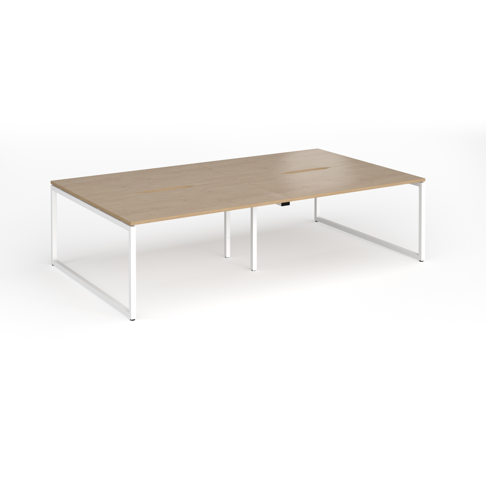 Picture of Connex Plus O Frame 2800 x 1600 x 725mm Back to Back Desk ( 4 x 1400mm ) - White Frame / Kendal Oak Top