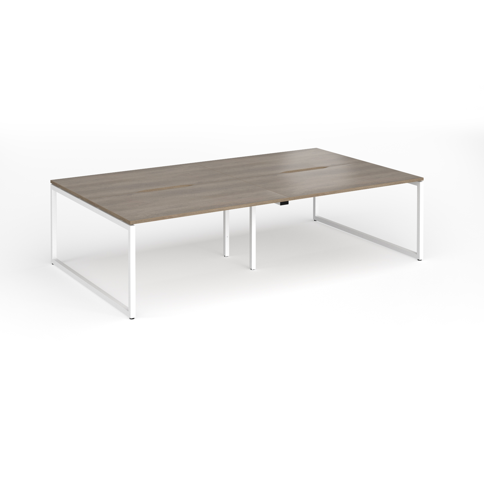 Picture of Connex Plus O Frame 2800 x 1600 x 725mm Back to Back Desk ( 4 x 1400mm ) - White Frame / Nebraska Oak Top