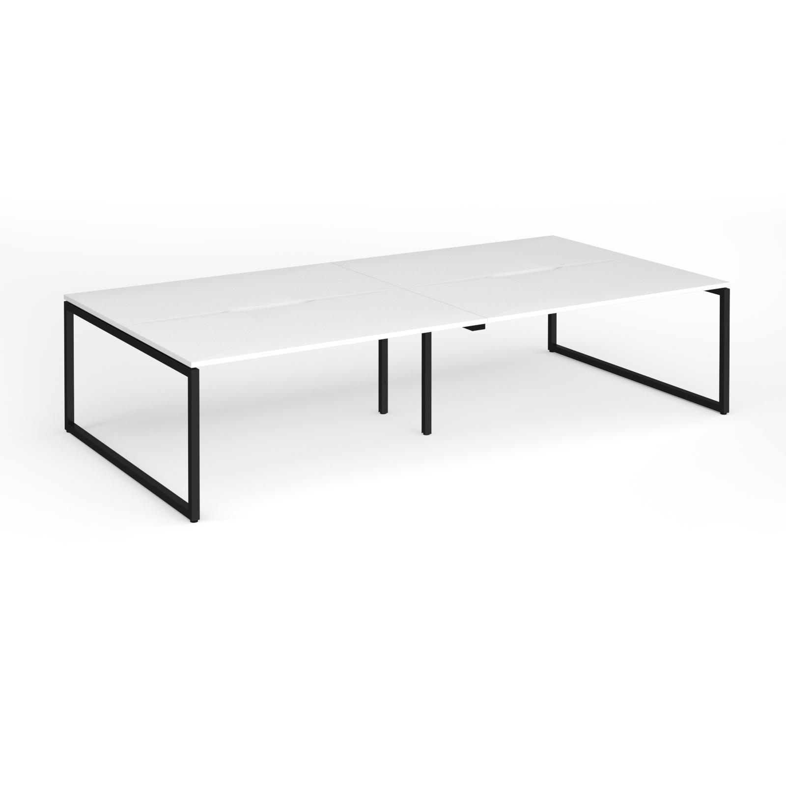 Picture of Connex Plus O Frame 3200 x 1600 x 725mm Back to Back Desk ( 4 x 1600mm ) - Black Frame / White Top