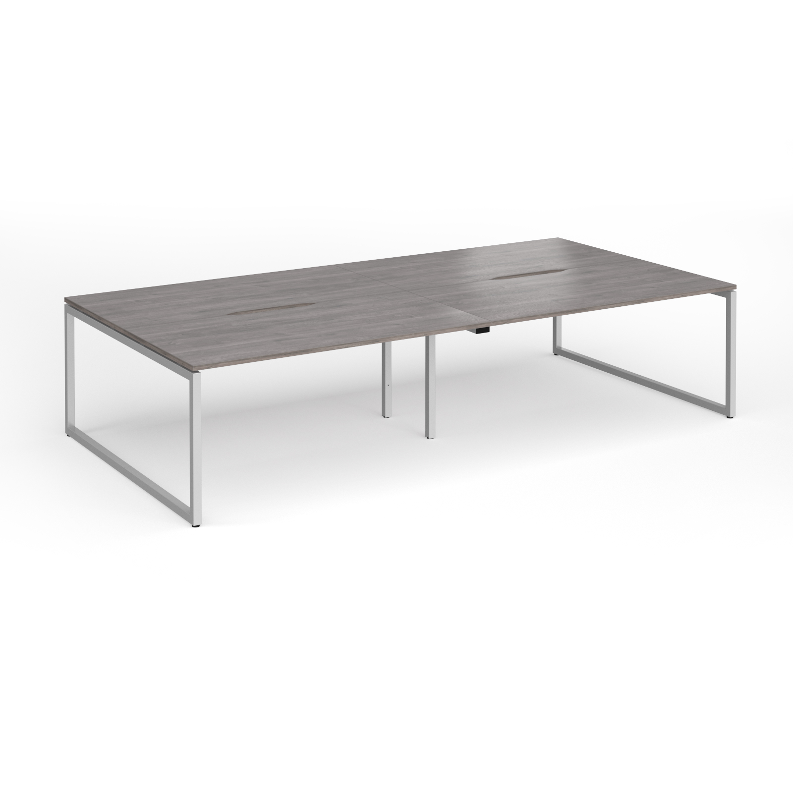 Picture of Connex Plus O Frame 3200 x 1600 x 725mm Back to Back Desk ( 4 x 1600mm ) - Silver Frame / Grey Oak Top