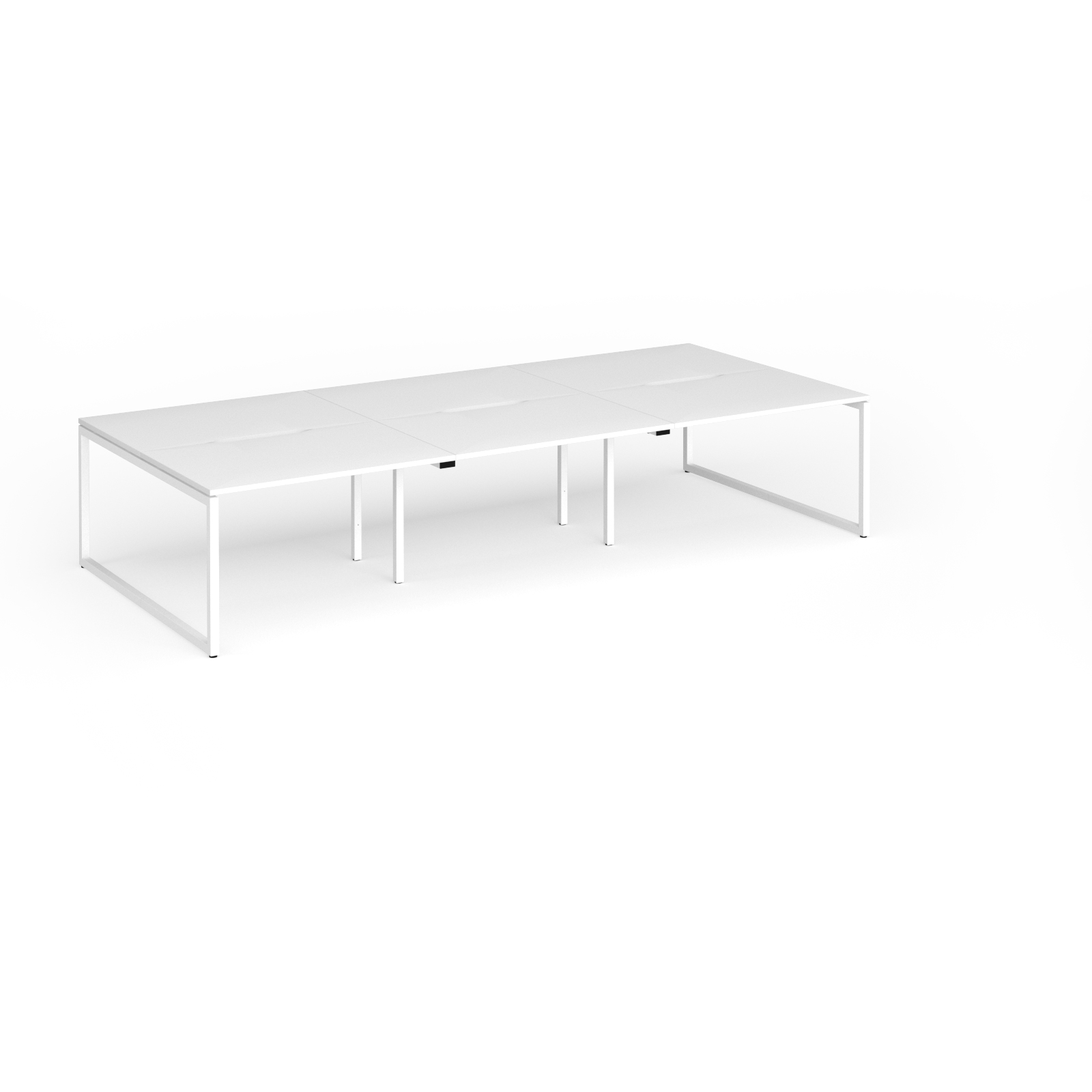 Picture of Connex Plus O Frame 3600 x 1600 x 725mm Back to Back Desk ( 6 x 1200mm ) - White Frame / White Top