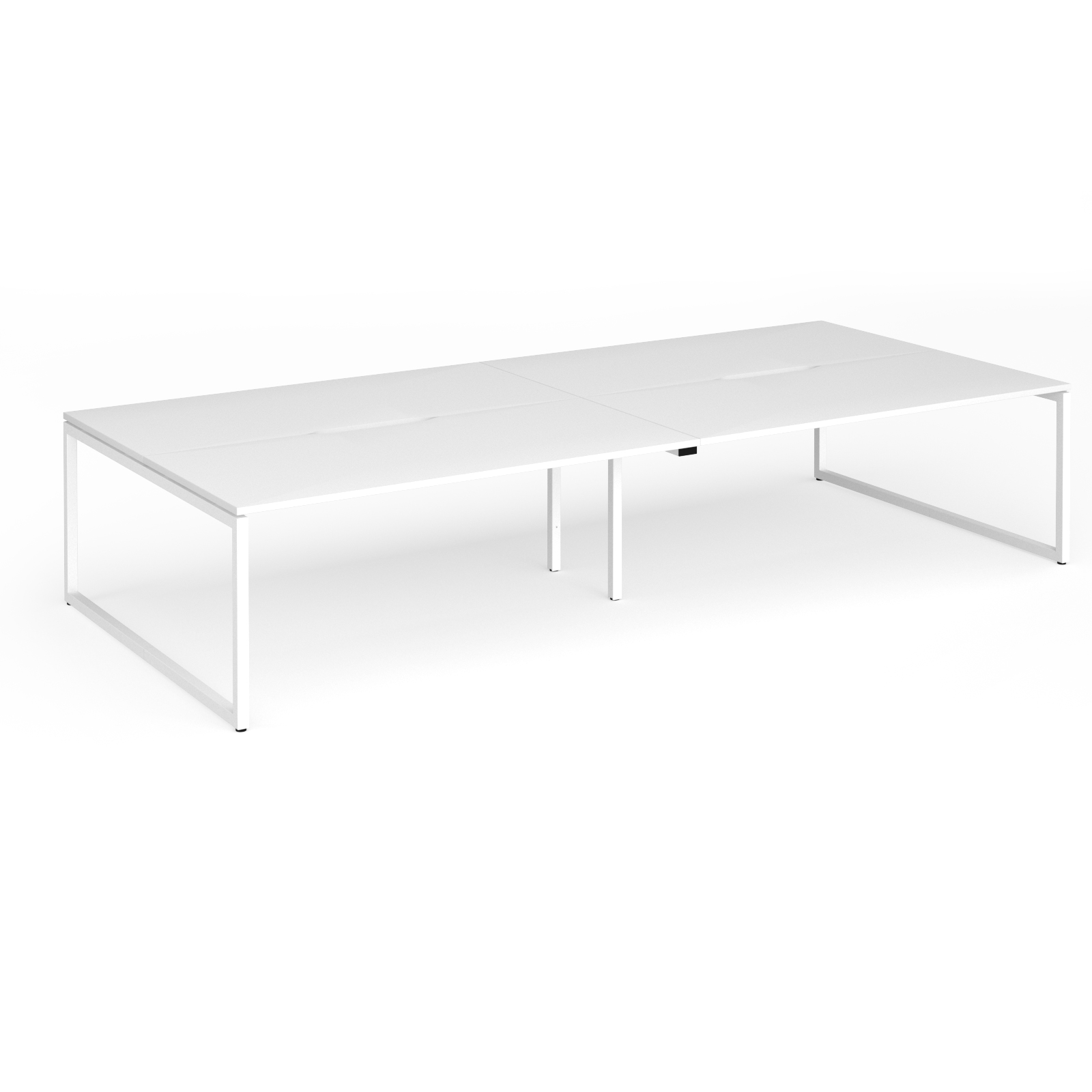Picture of Connex Plus O Frame 3600 x 1600 x 725mm Back to Back Desk (4 x 1800mm) - White Frame / White Top