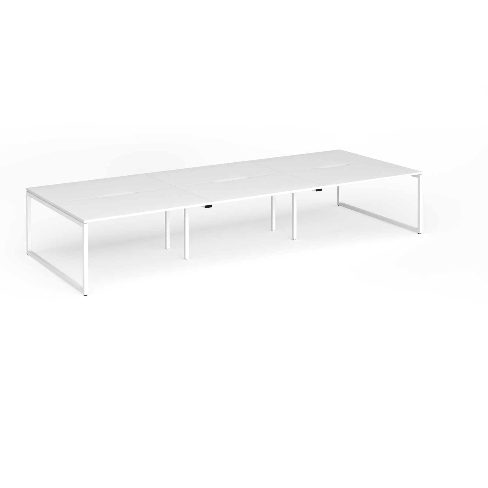 Picture of Connex Plus O Frame 4200 x 1600 x 725mm Back to Back Desk ( 6 x 1400mm ) - White Frame / White Top