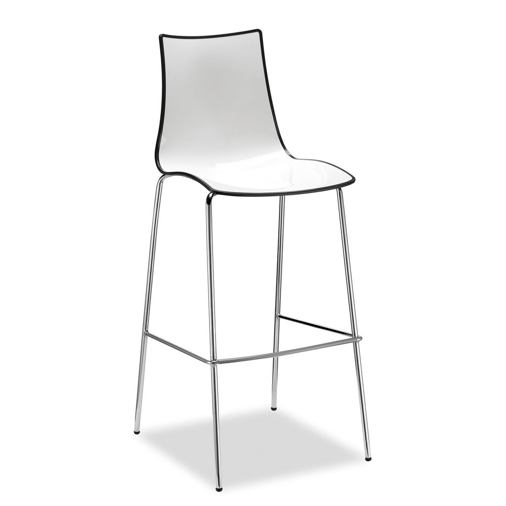 Picture of Gecko shell dining stool with chrome legs - anthracite