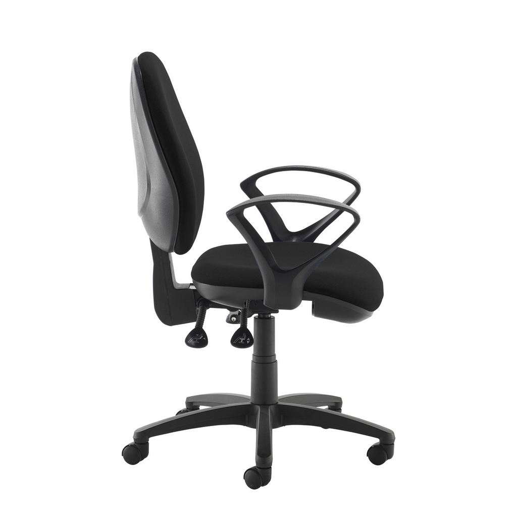 Picture of Jota high back operator chair with fixed arms - black