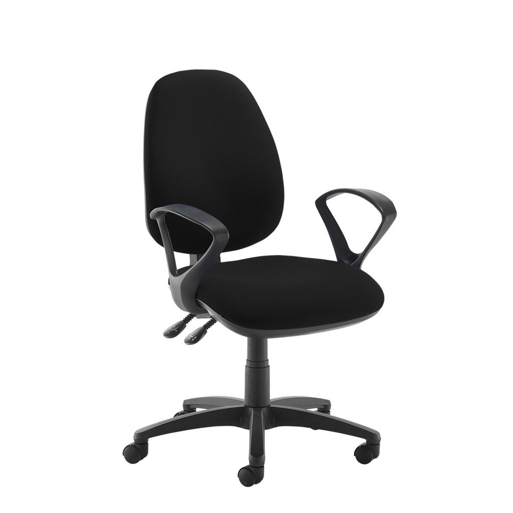 Picture of Jota high back operator chair with fixed arms - black
