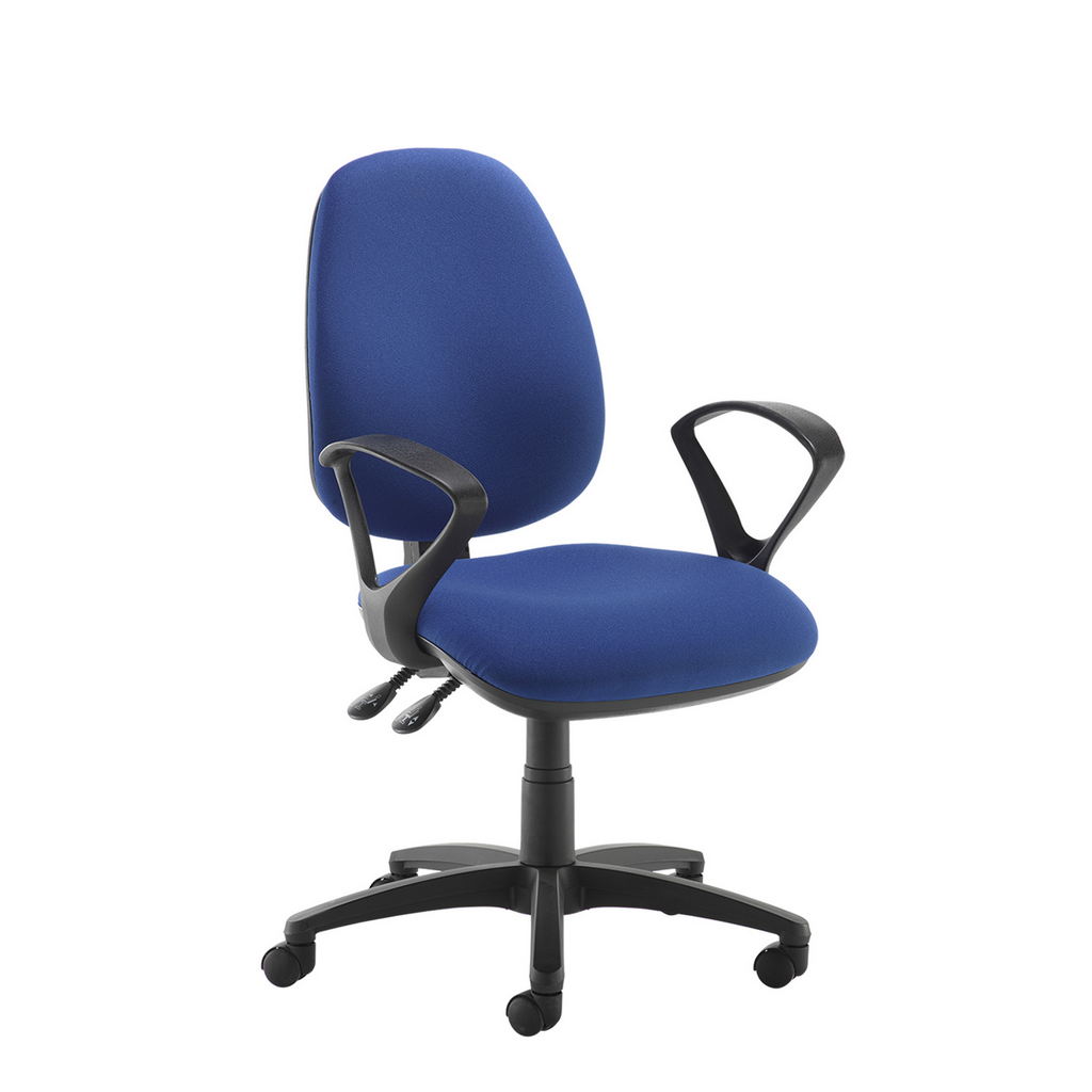 Picture of Jota high back operator chair with fixed arms - blue
