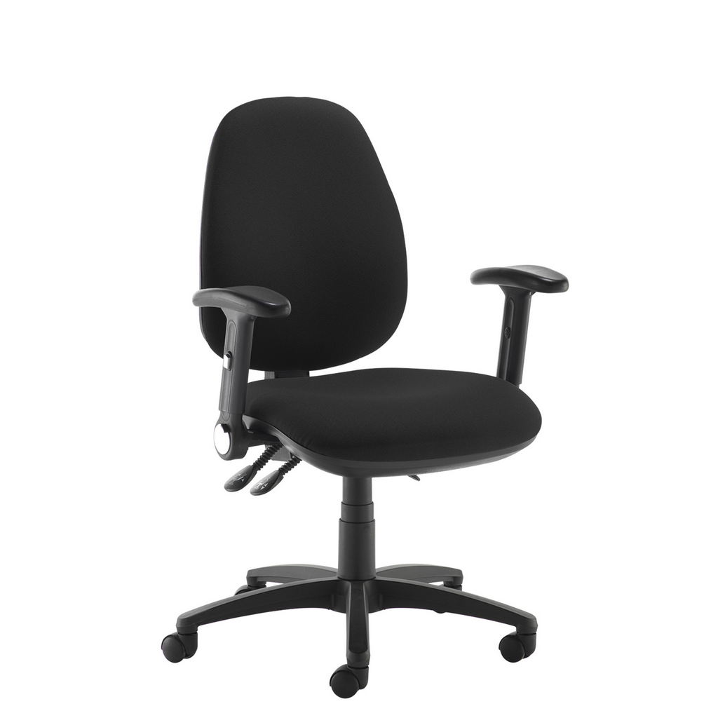Picture of Jota XL fabric back operator chair with folding arms - black