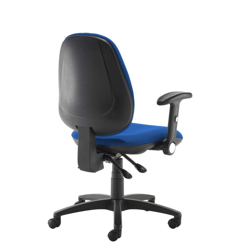 Picture of Jota high back operator chair with folding arms - blue