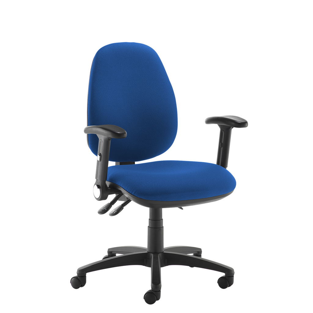 Picture of Jota XL fabric back operator chair with folding arms - blue