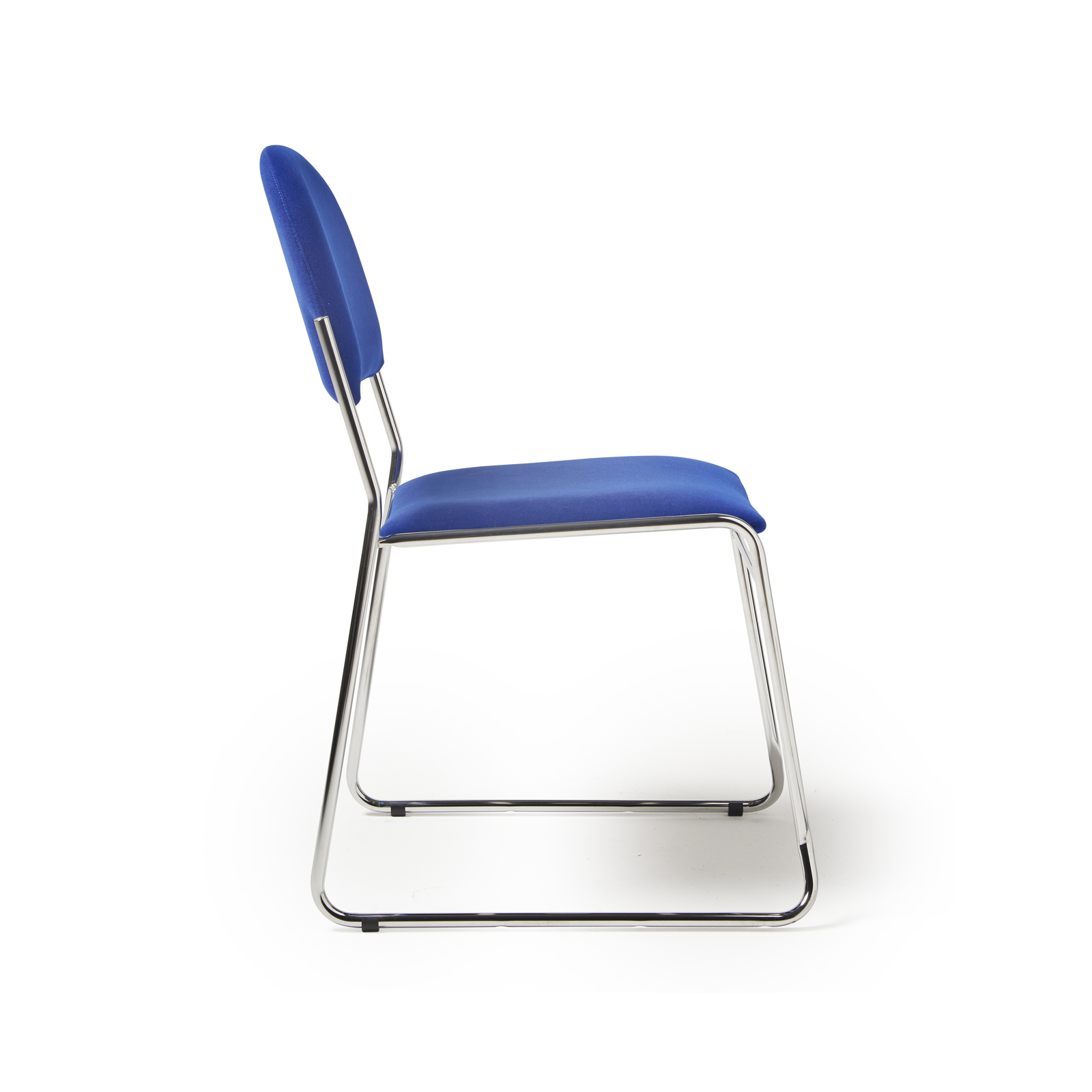 Picture of Jive stacking chair with chrome frame in blue fabric