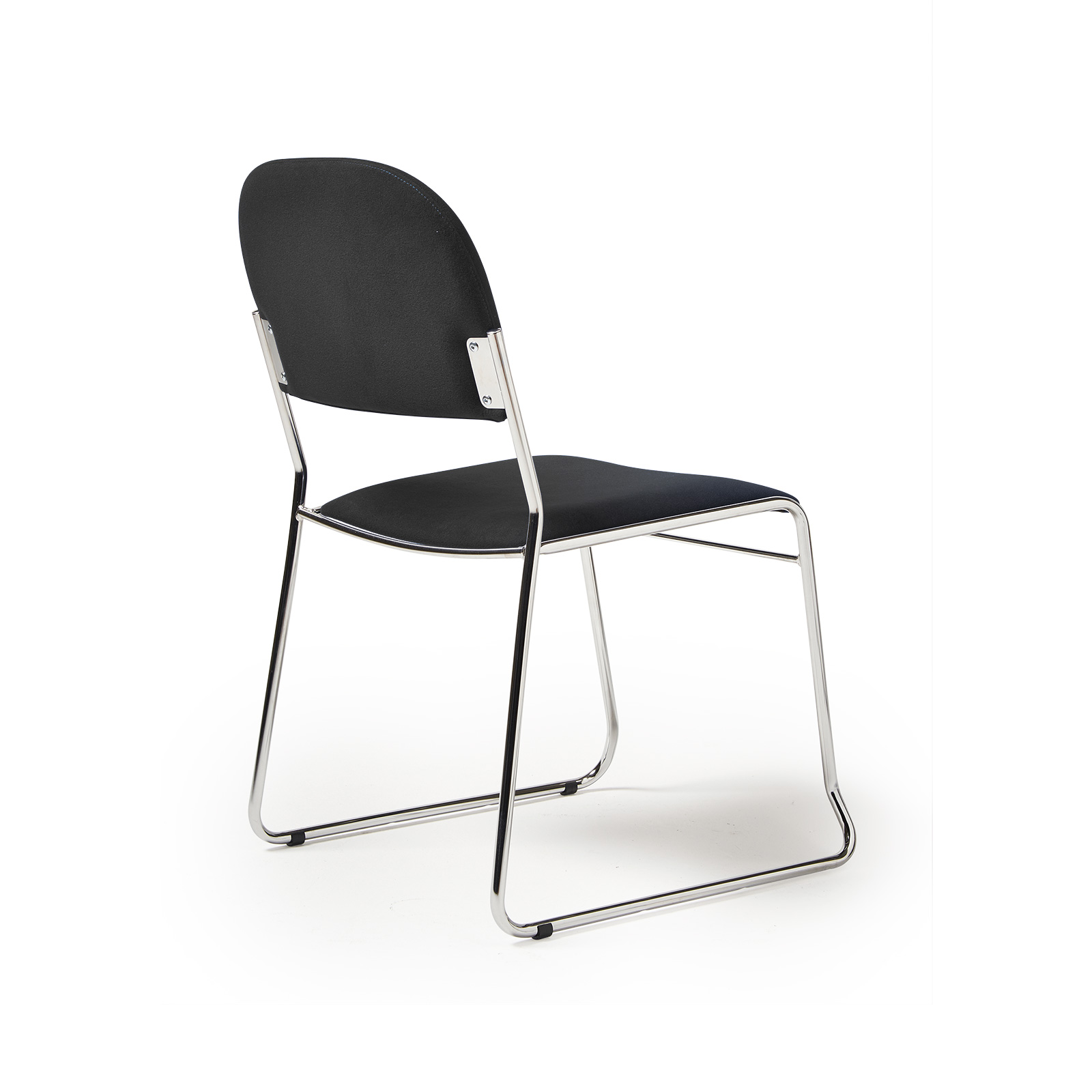 Picture of Jive stacking chair with chrome frame in black fabric