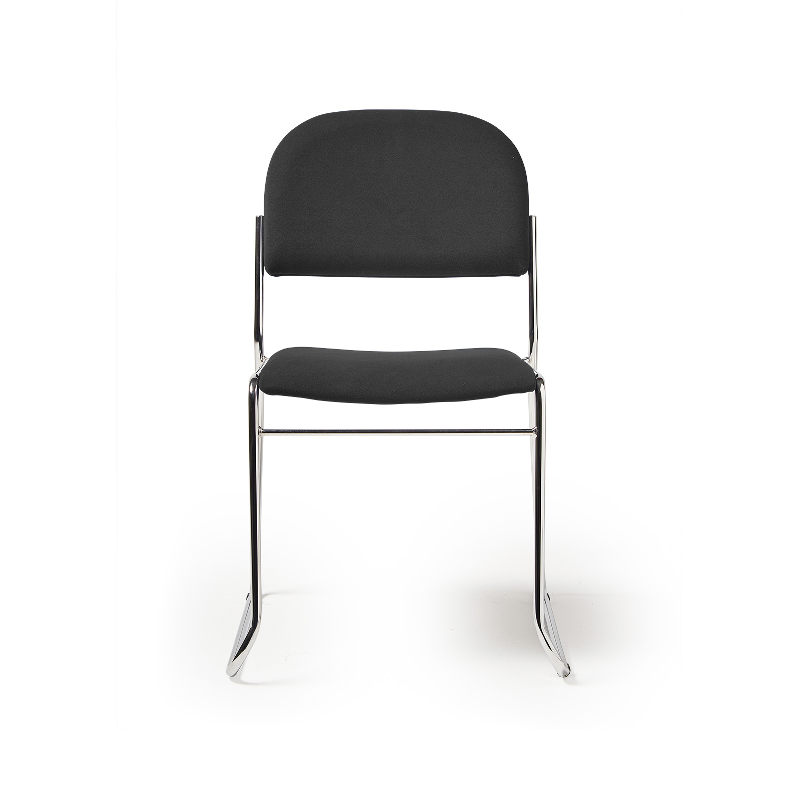 Picture of Jive stacking chair with chrome frame in black fabric