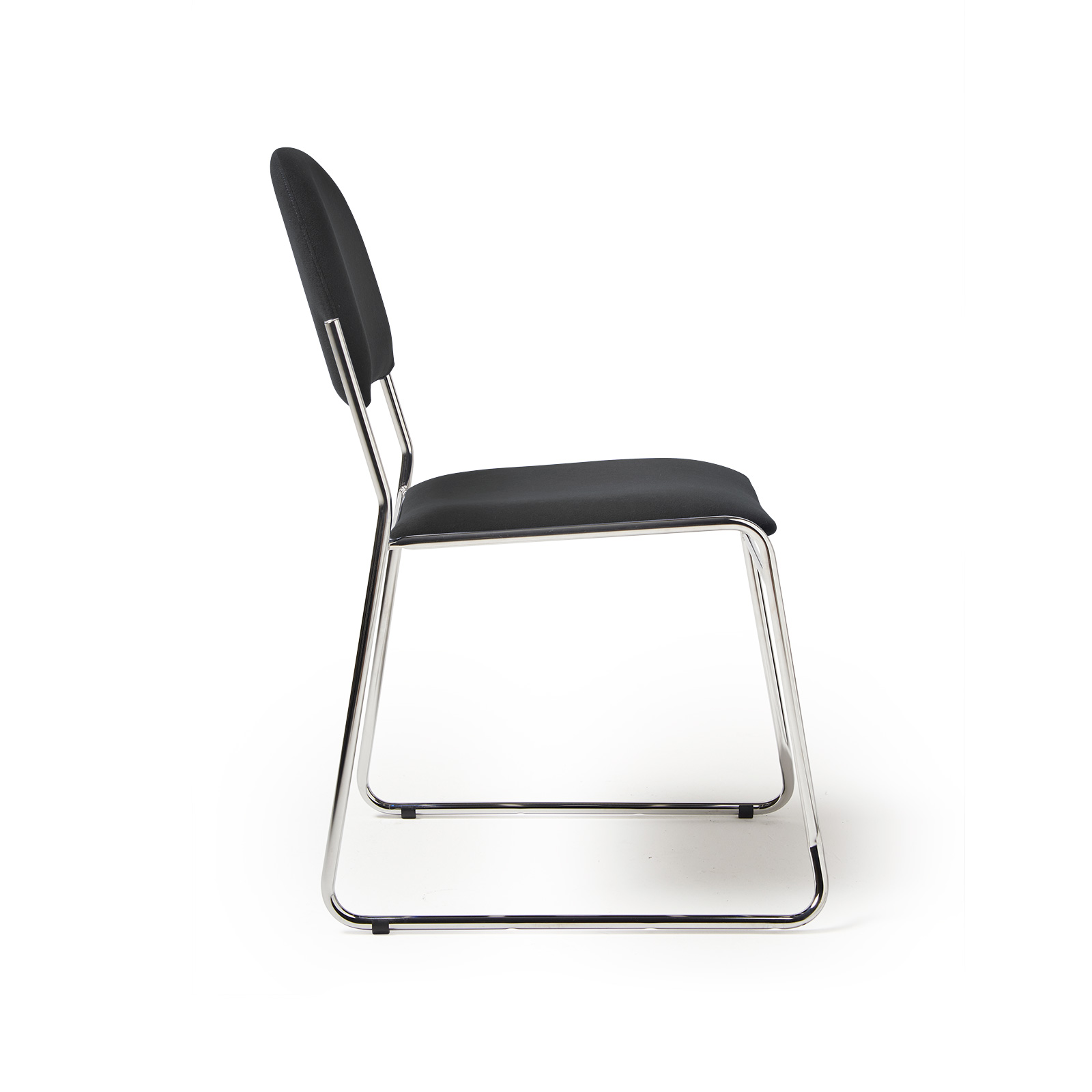 Picture of Jive stacking chair with chrome frame in black fabric