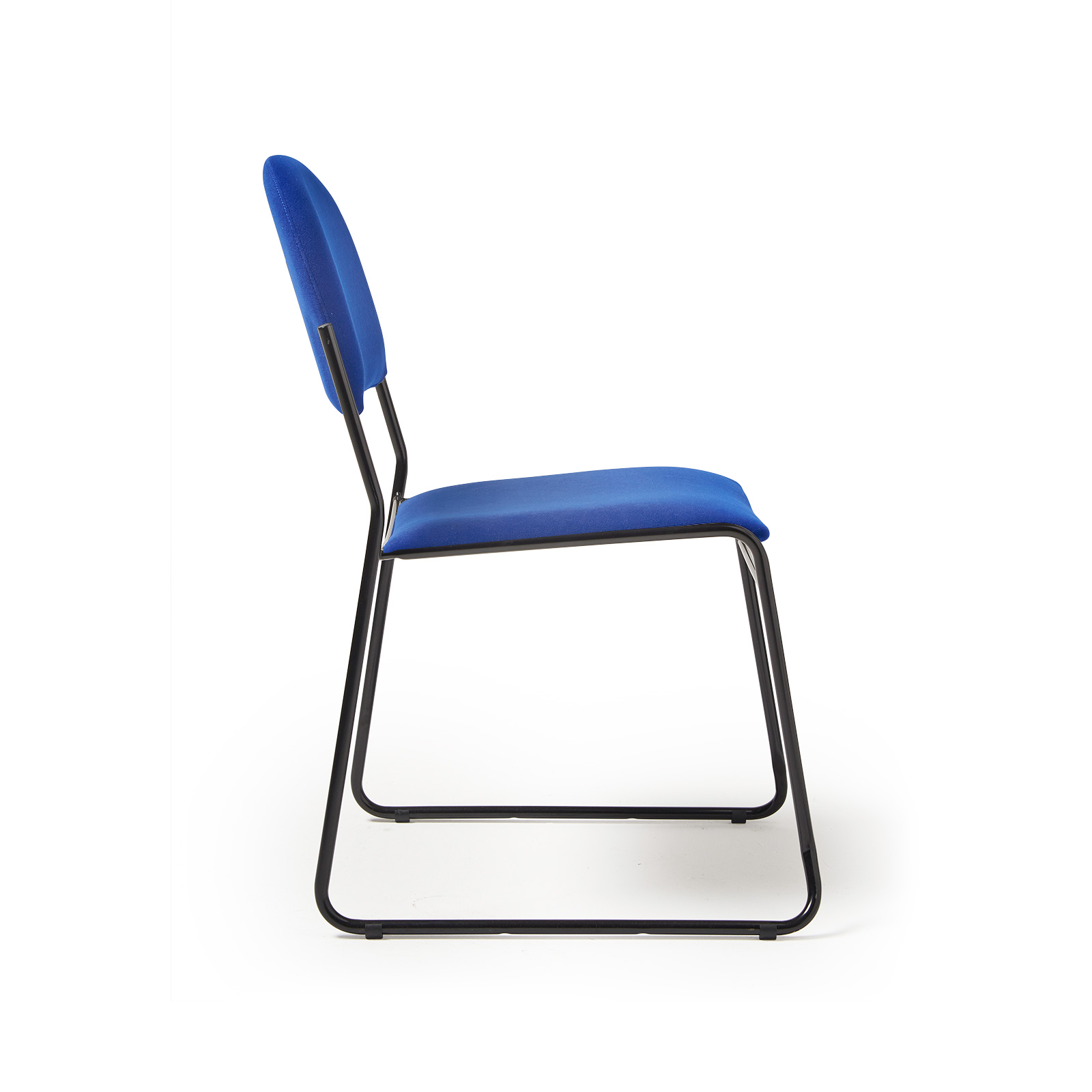 Picture of Jive stacking chair with black frame in blue fabric