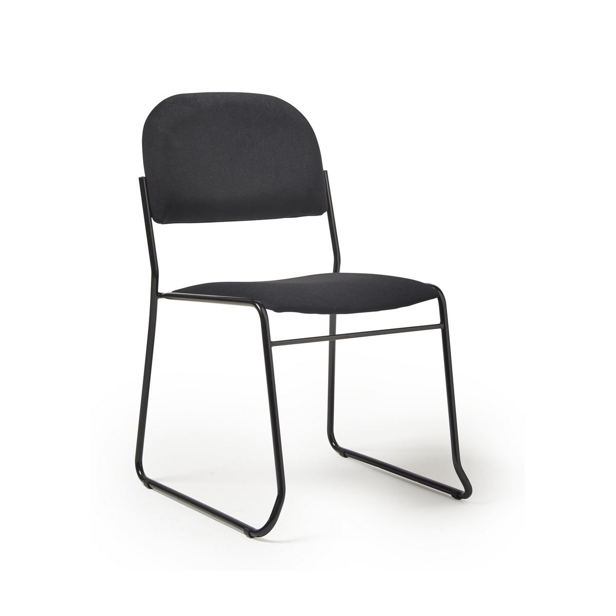 Picture of Jive stacking chair with black frame in black fabric